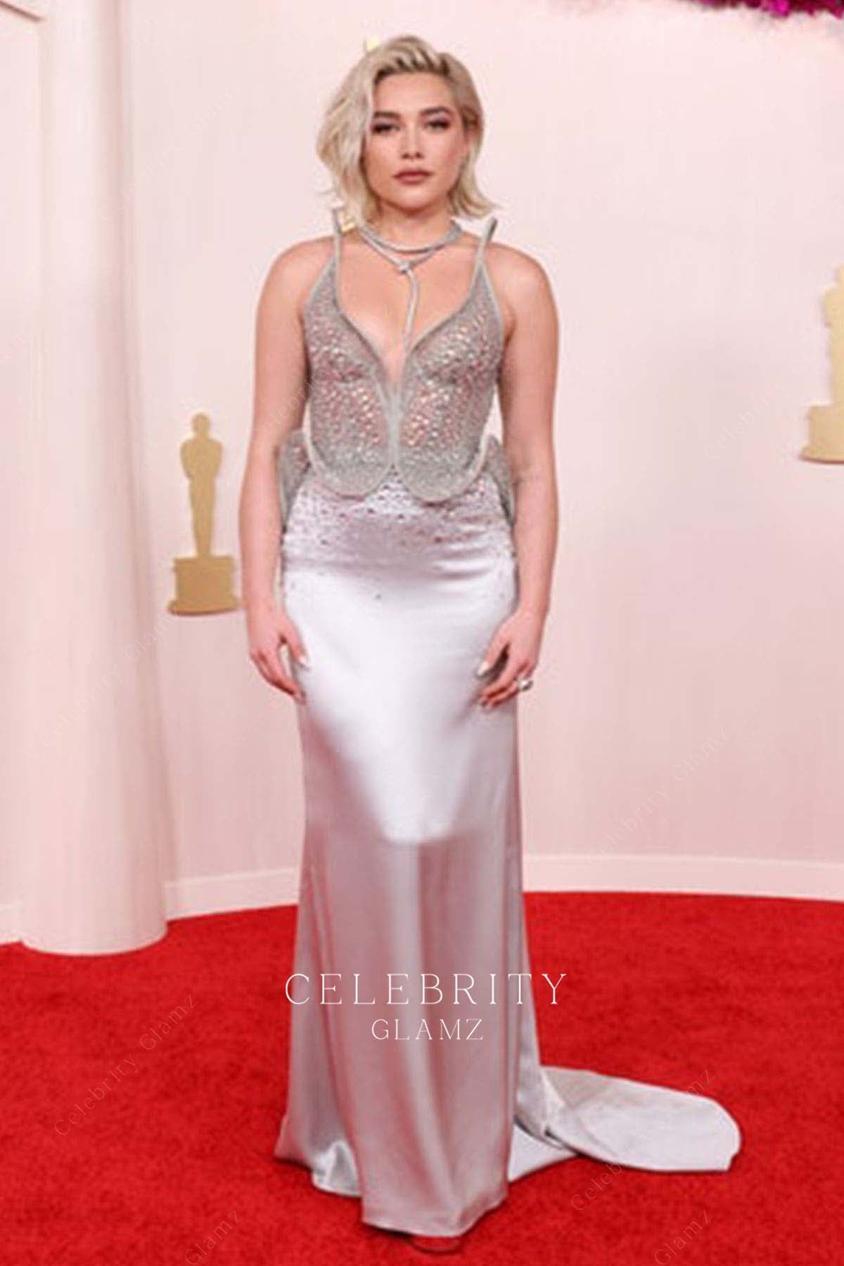 Florence Pugh fit flare prom dress 2024 Oscars