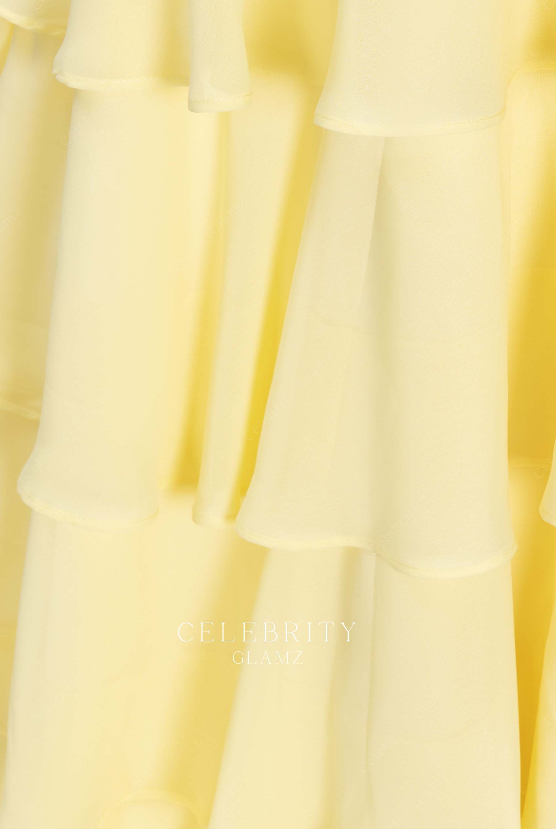 flowy daffodil chiffon homecoming dress