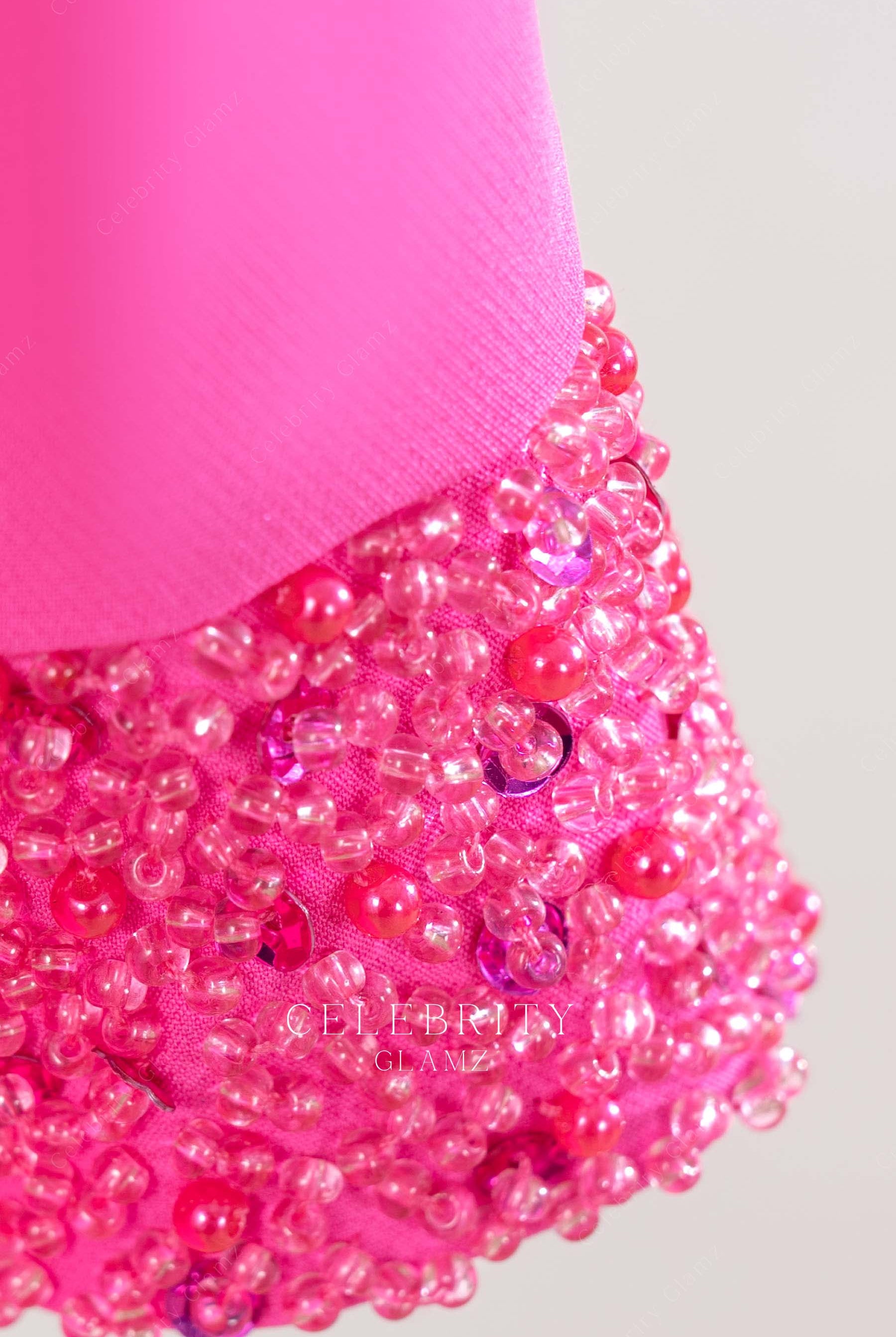 fuchsia beaded cuff mother off bride dress