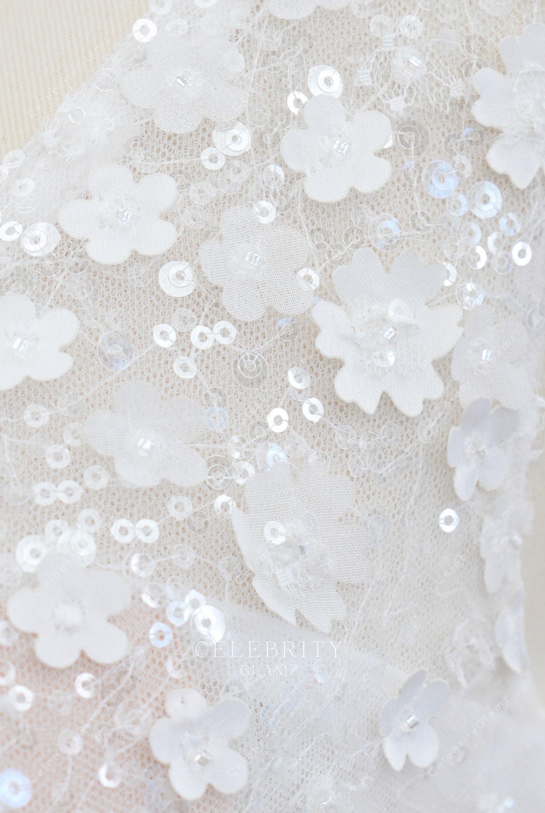 glitter lace a line wedding dress