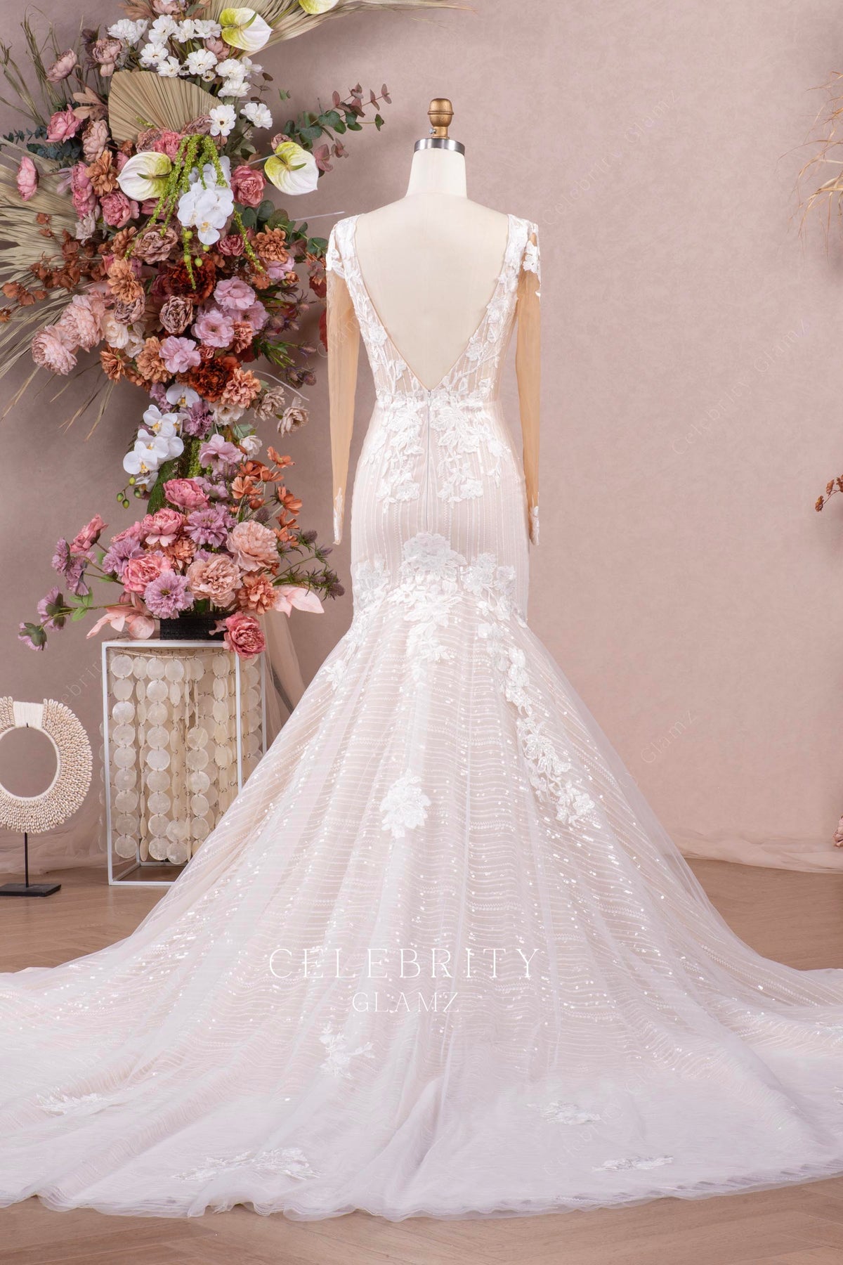 glitter tulle lace wedding dress