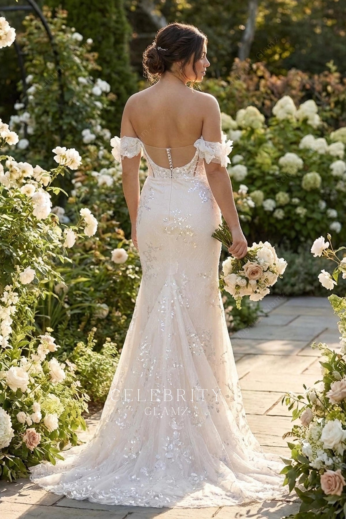 godet mermaid wedding dress