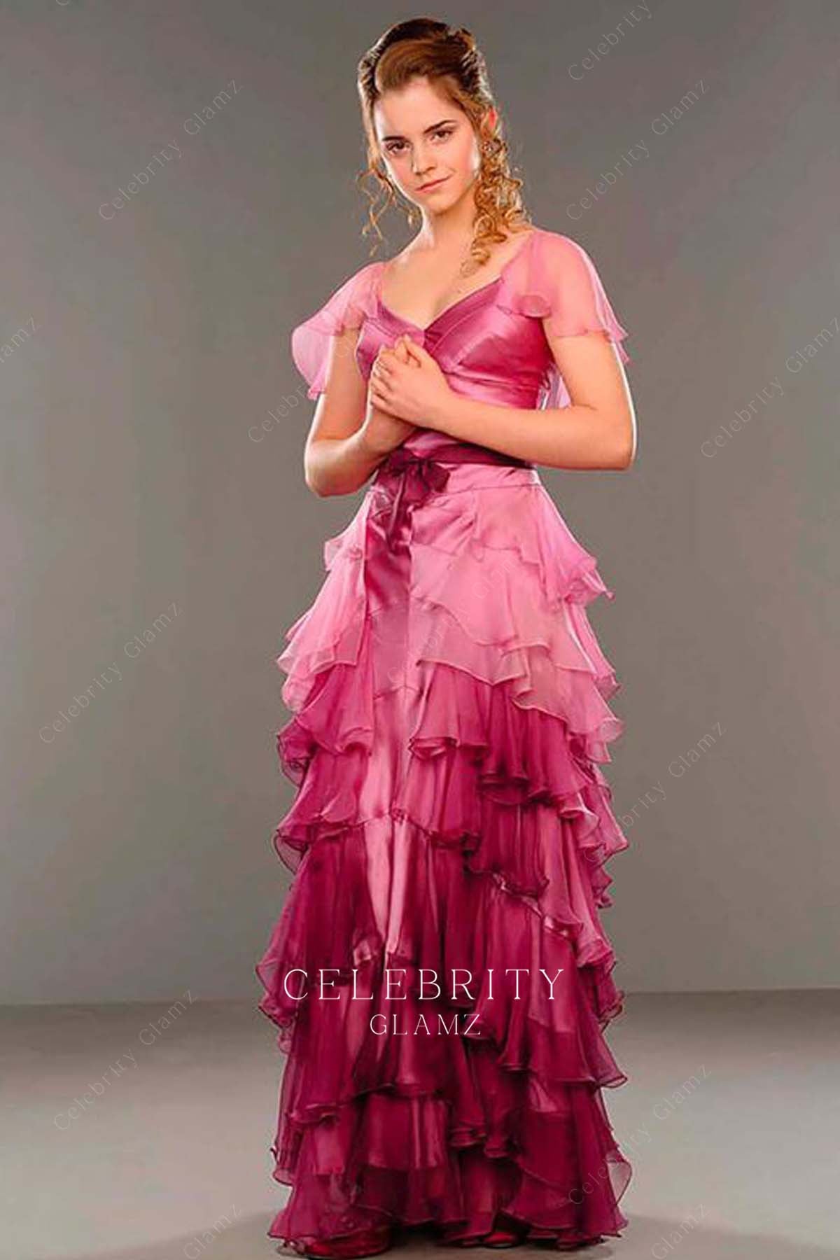 hermione granger yule ball pink layered dress