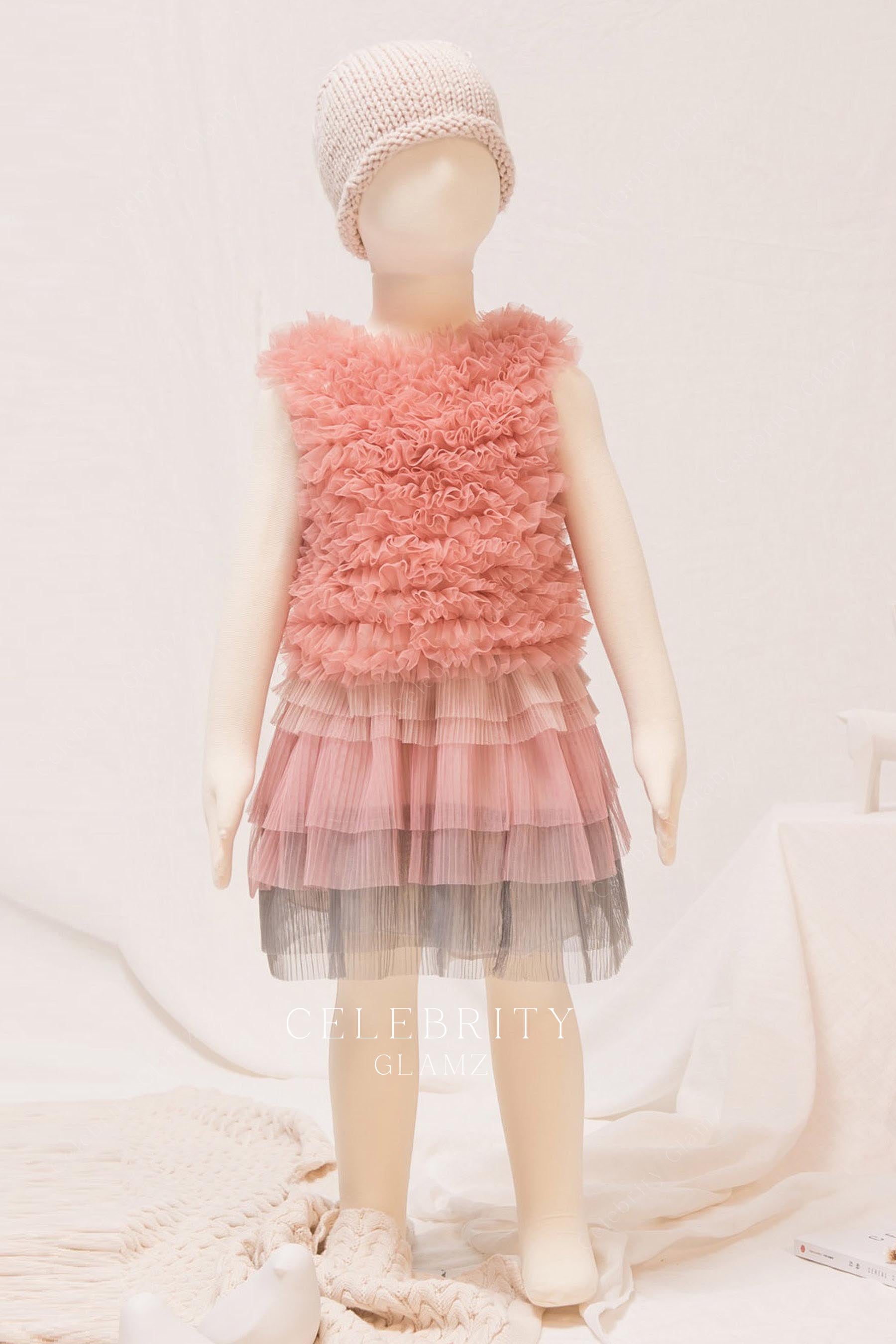 holiday pink kids formal dress