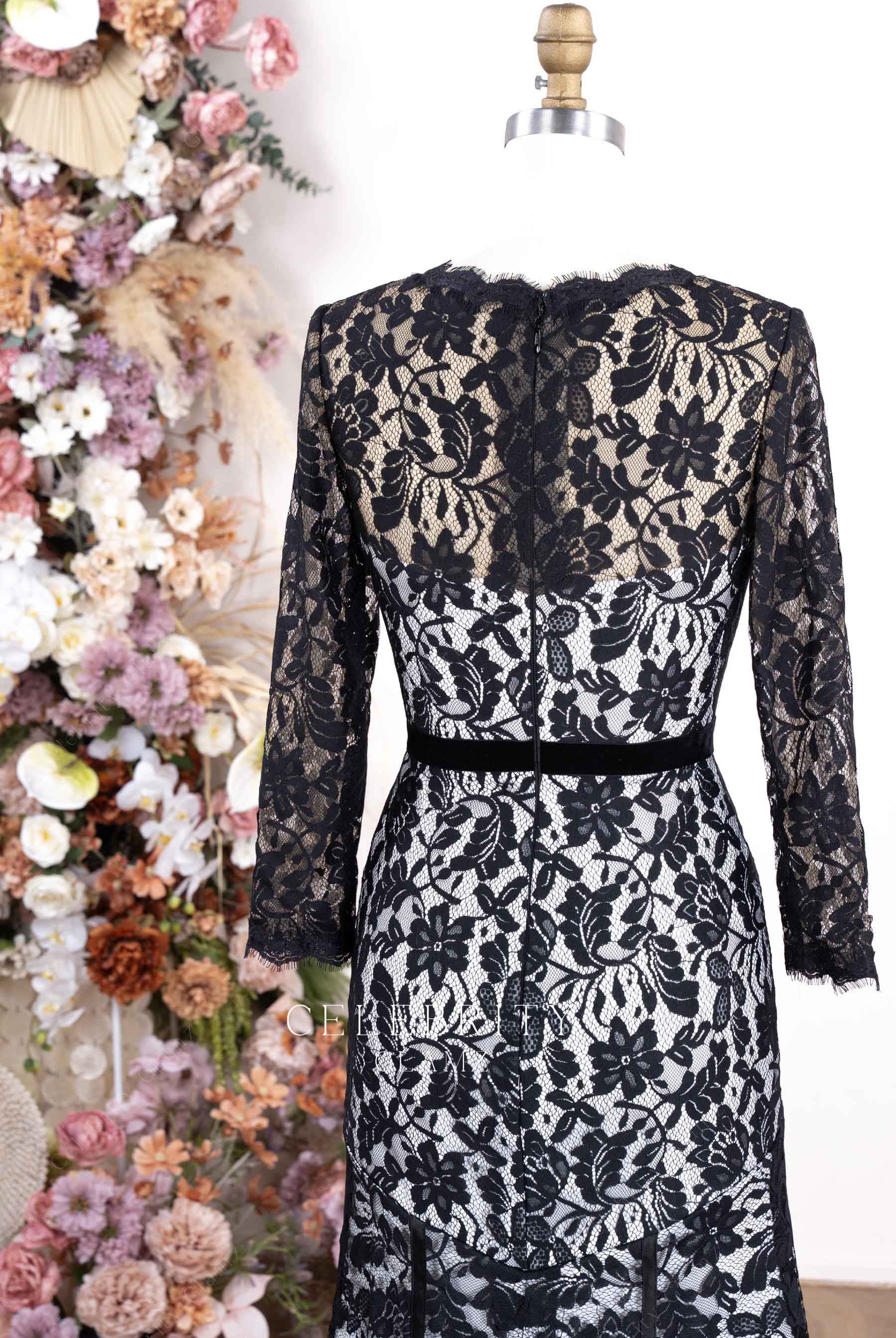 illusion back formal dress