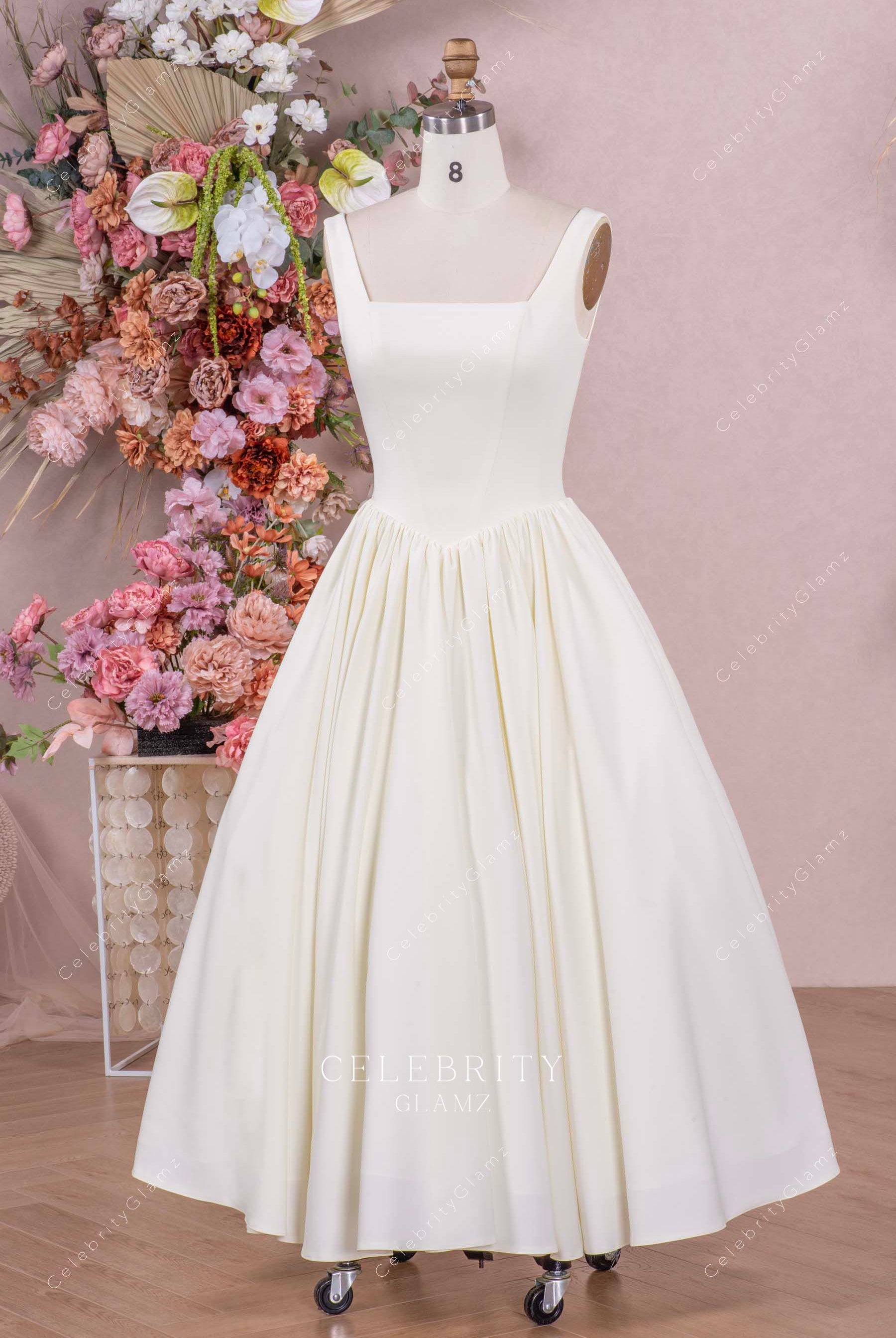 ivory Basque waist bridal gown