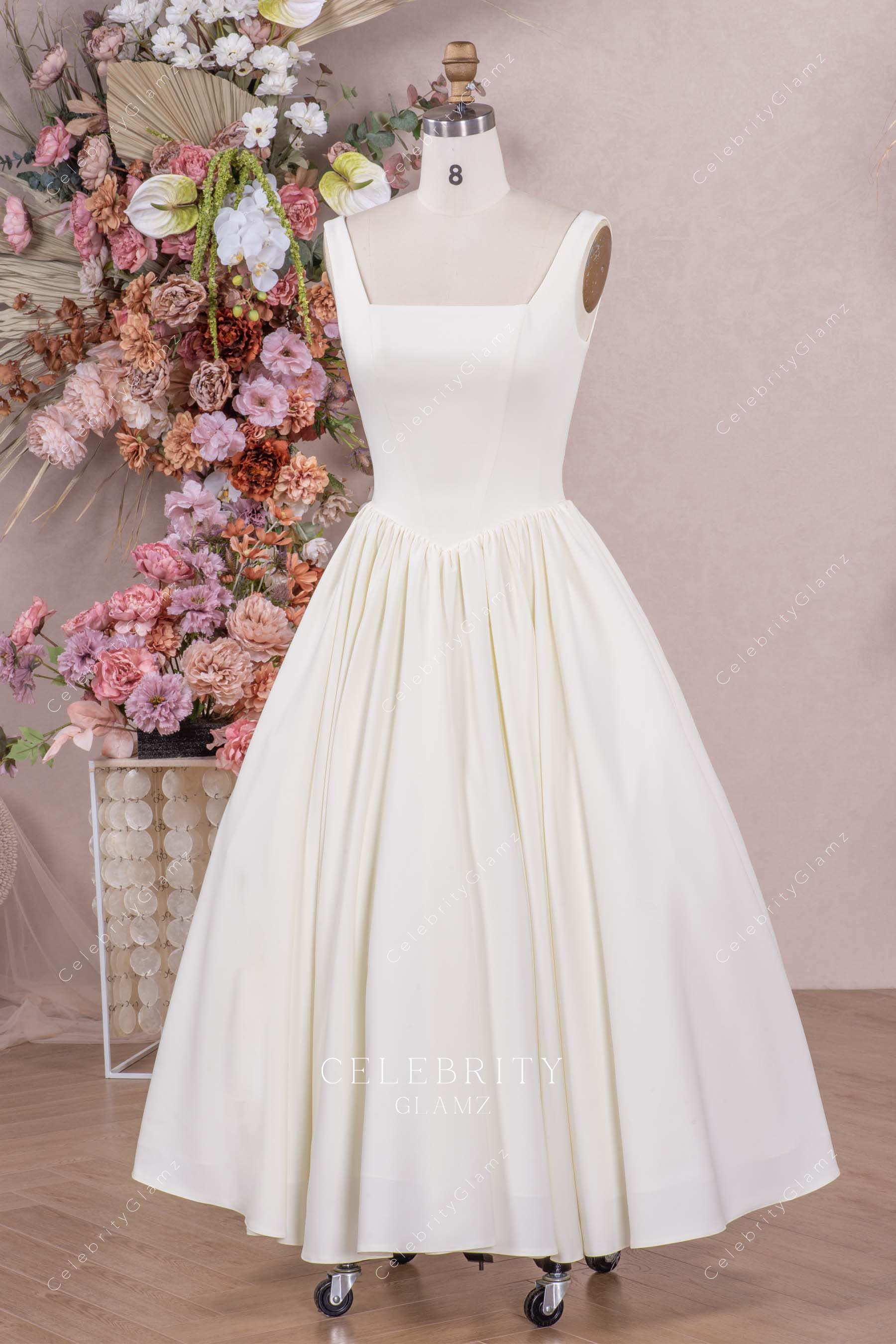ivory Basque waist bridal gown