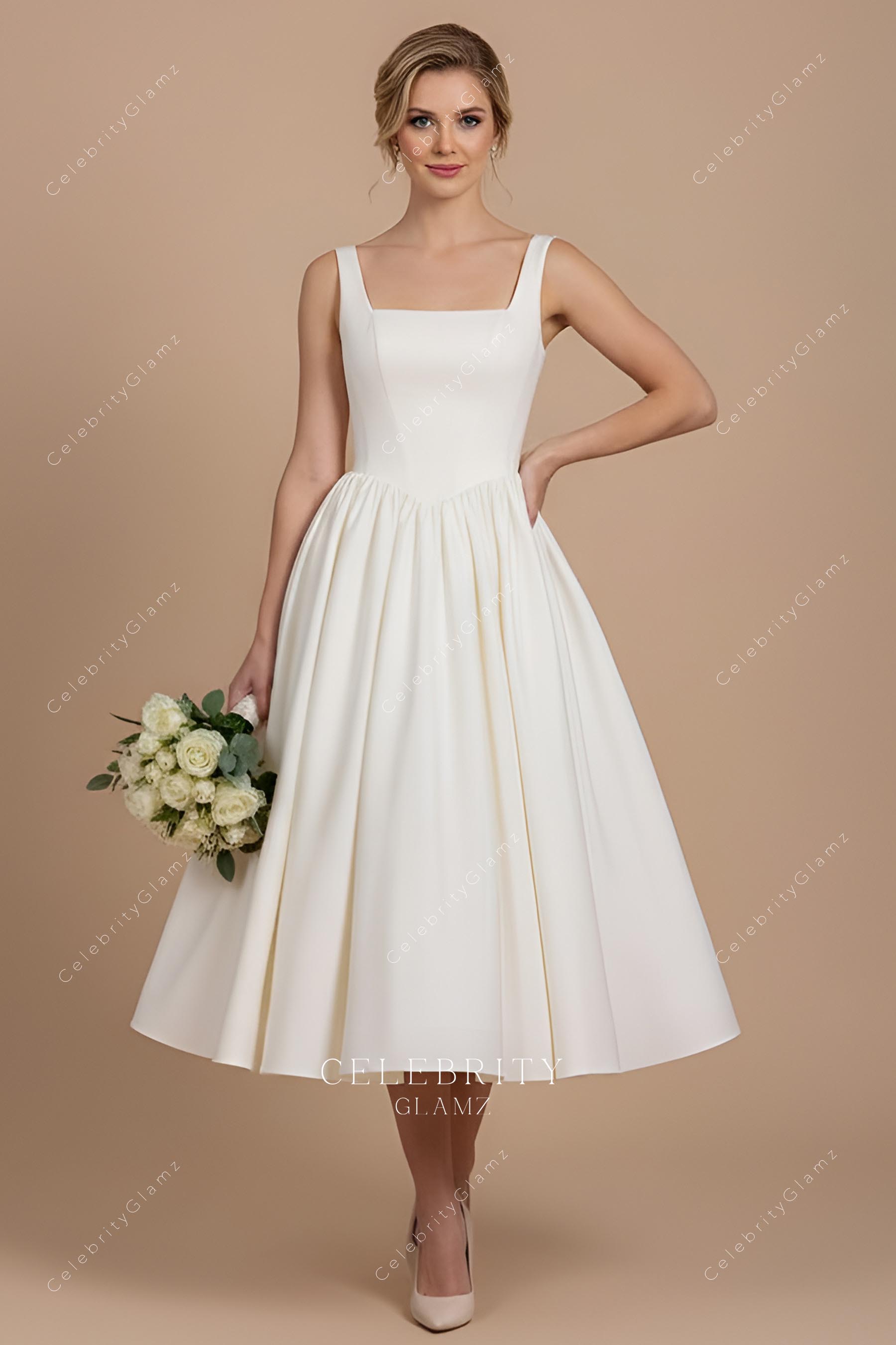 ivory a line bridal gown