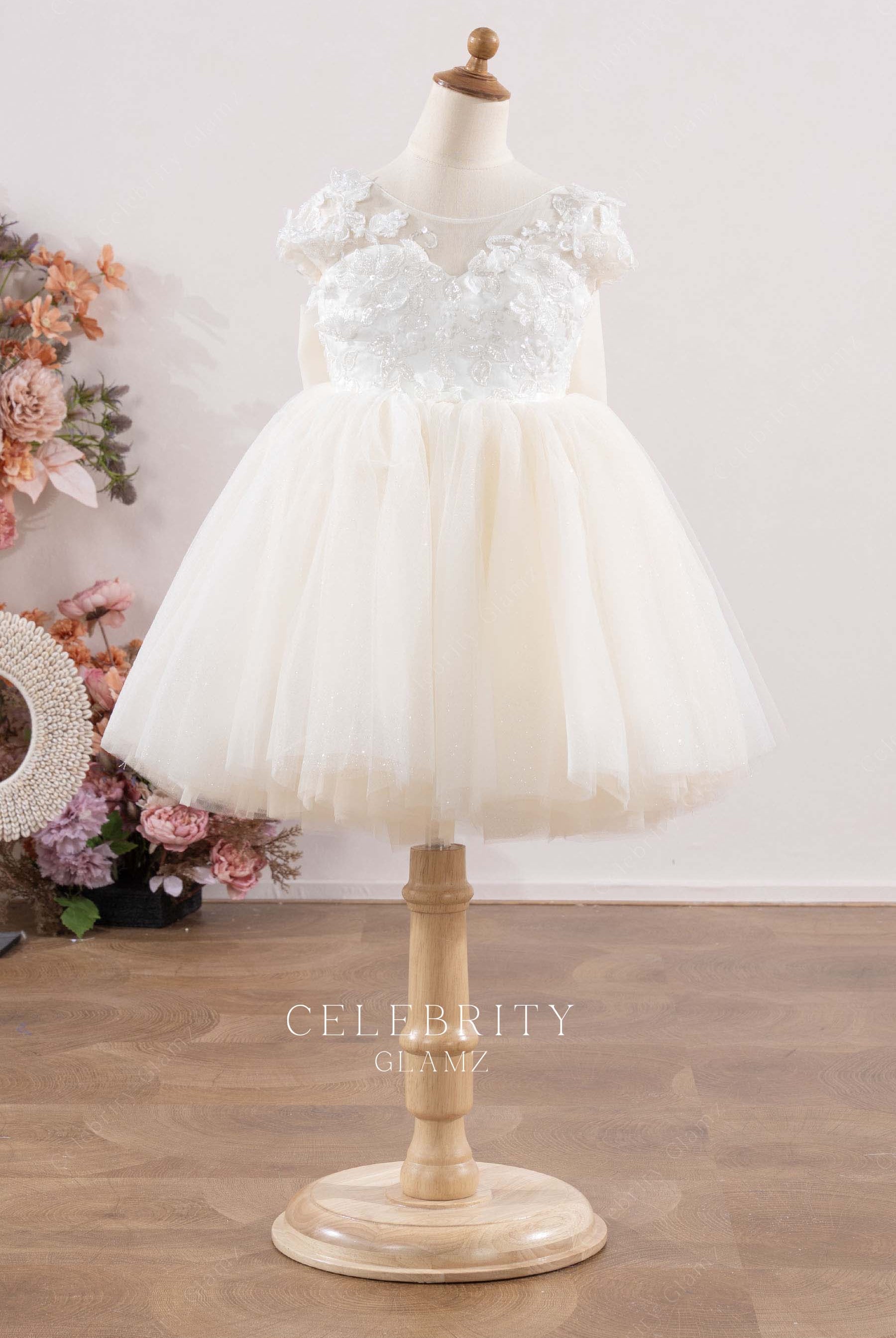 ivory tulle flower girl dress