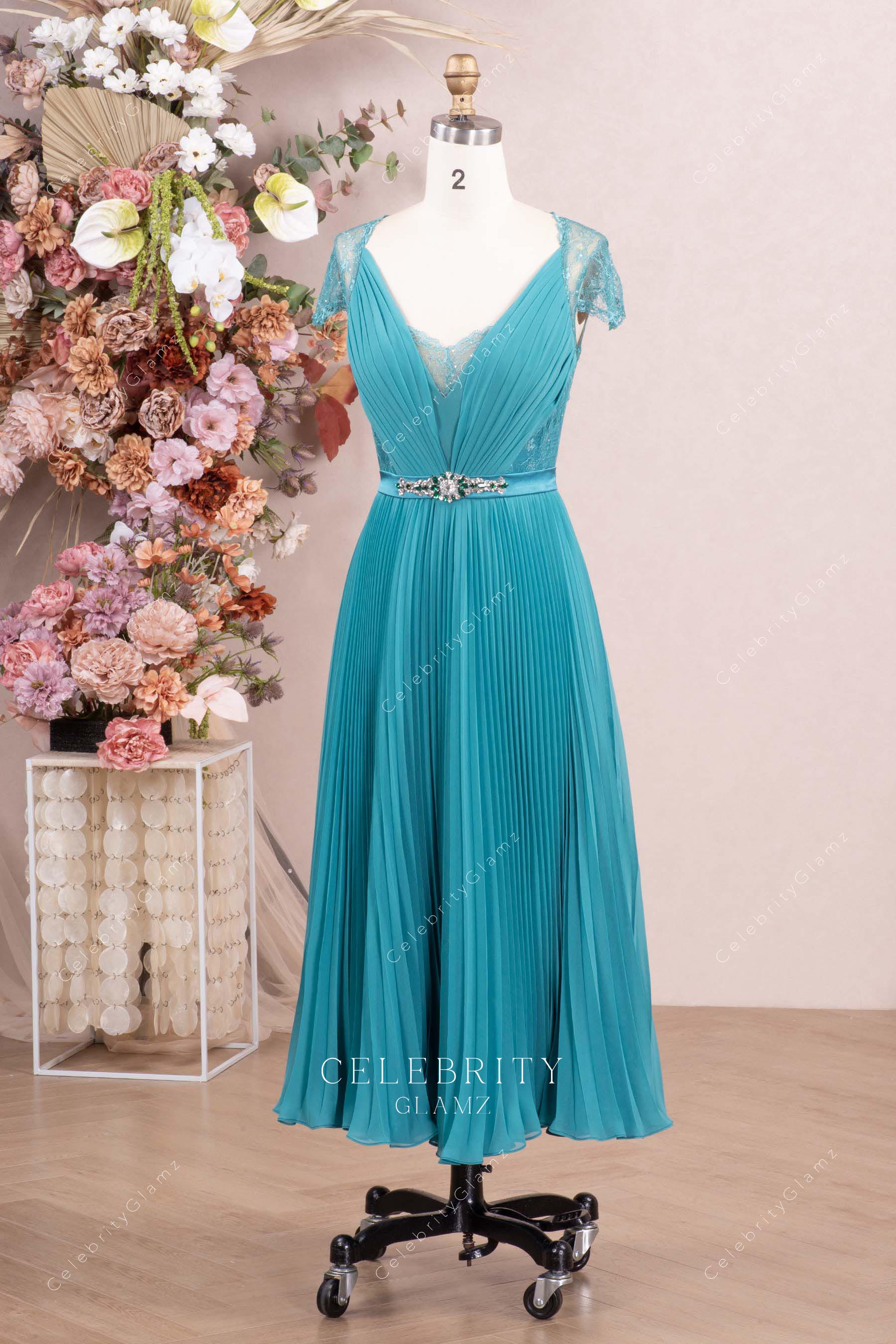 jade chiffon bridesmaid dress