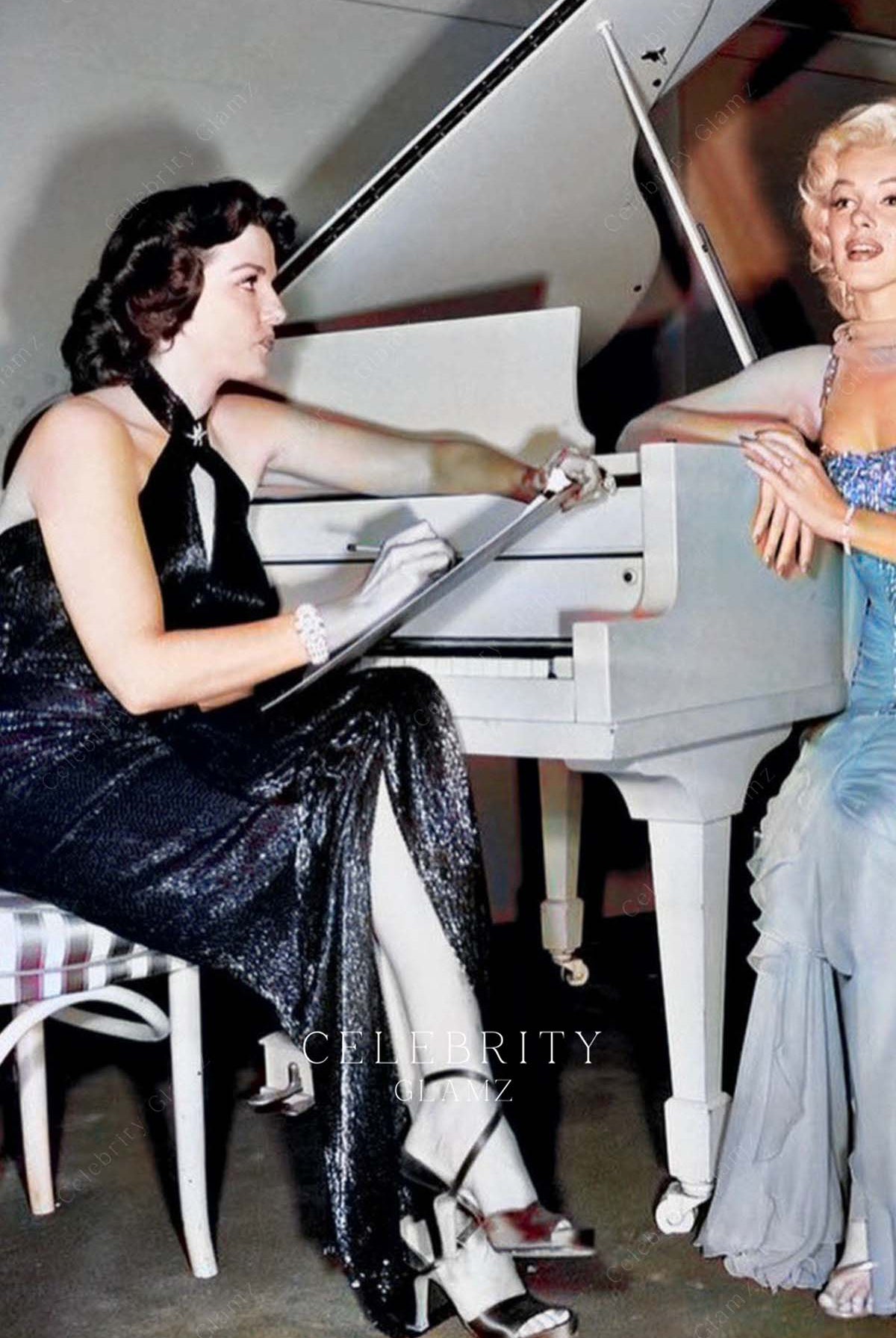 jene russell glitter dress gentlemen prefer blondes 1950s