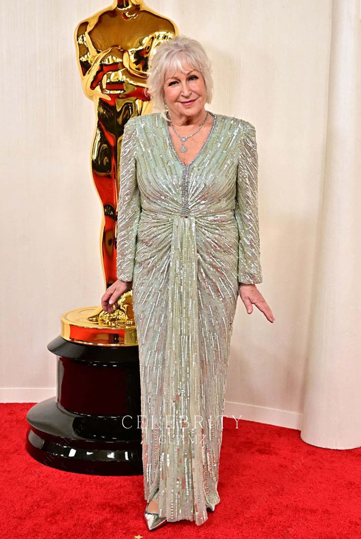 Janty Yates long sleeves prom dress 2024 Oscars red carpet