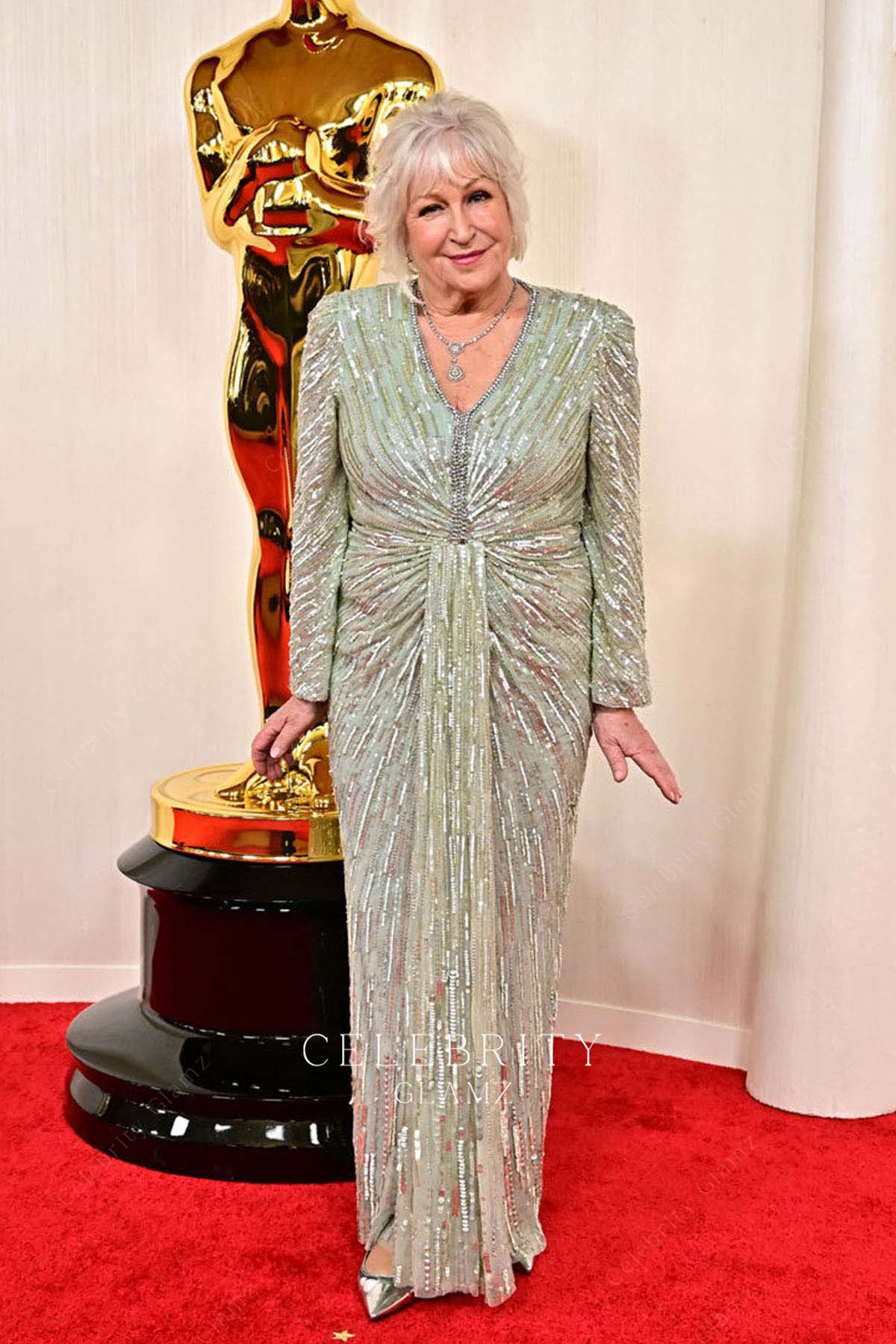 Janty Yates long sleeves prom dress 2024 Oscars red carpet