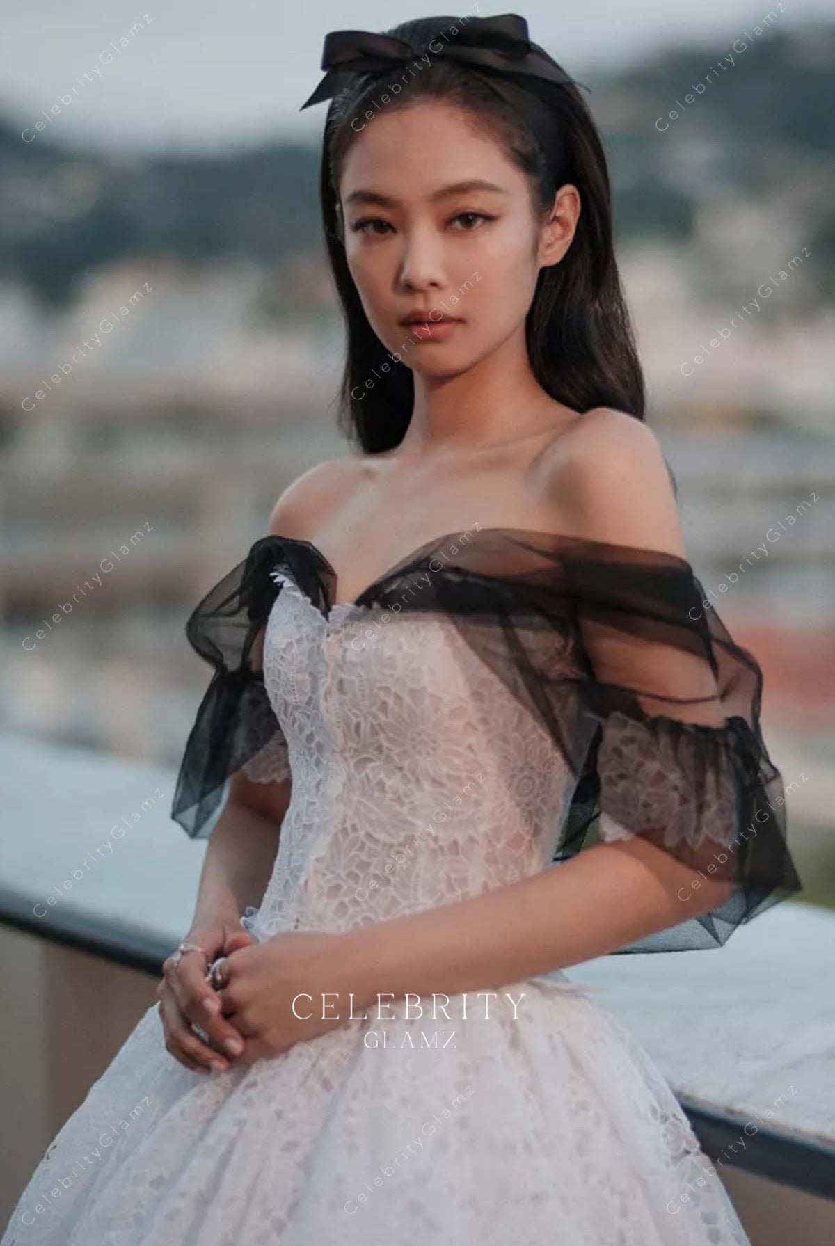 Jennie Kim two tone lace 2023 Cannes film festival dress