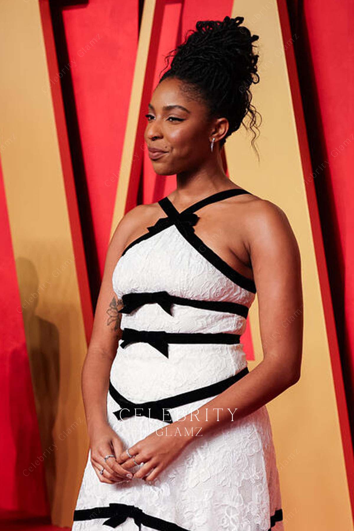 Jessica Williams sleeveless prom dress 2024 Oscars after party