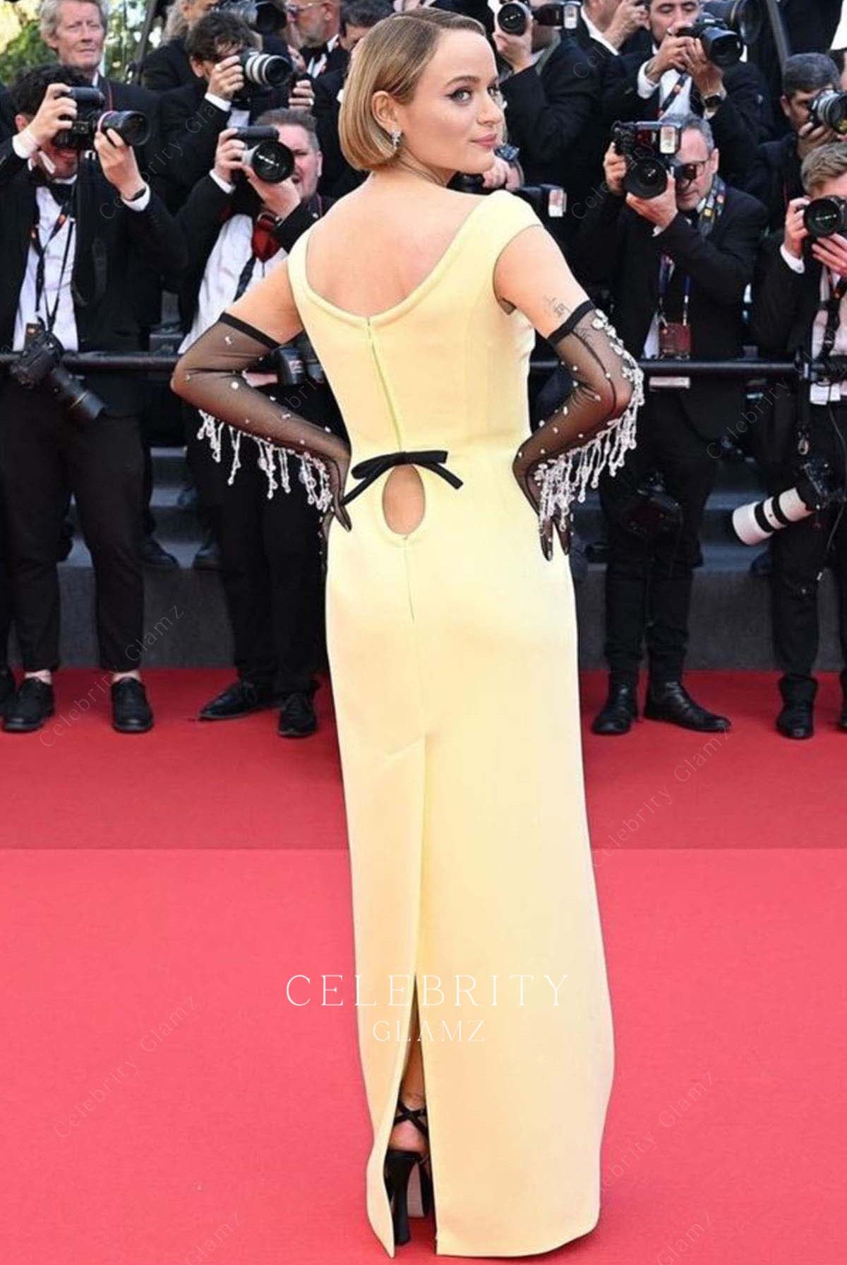 Joey King back slit formal dress Cannes film festival 2024