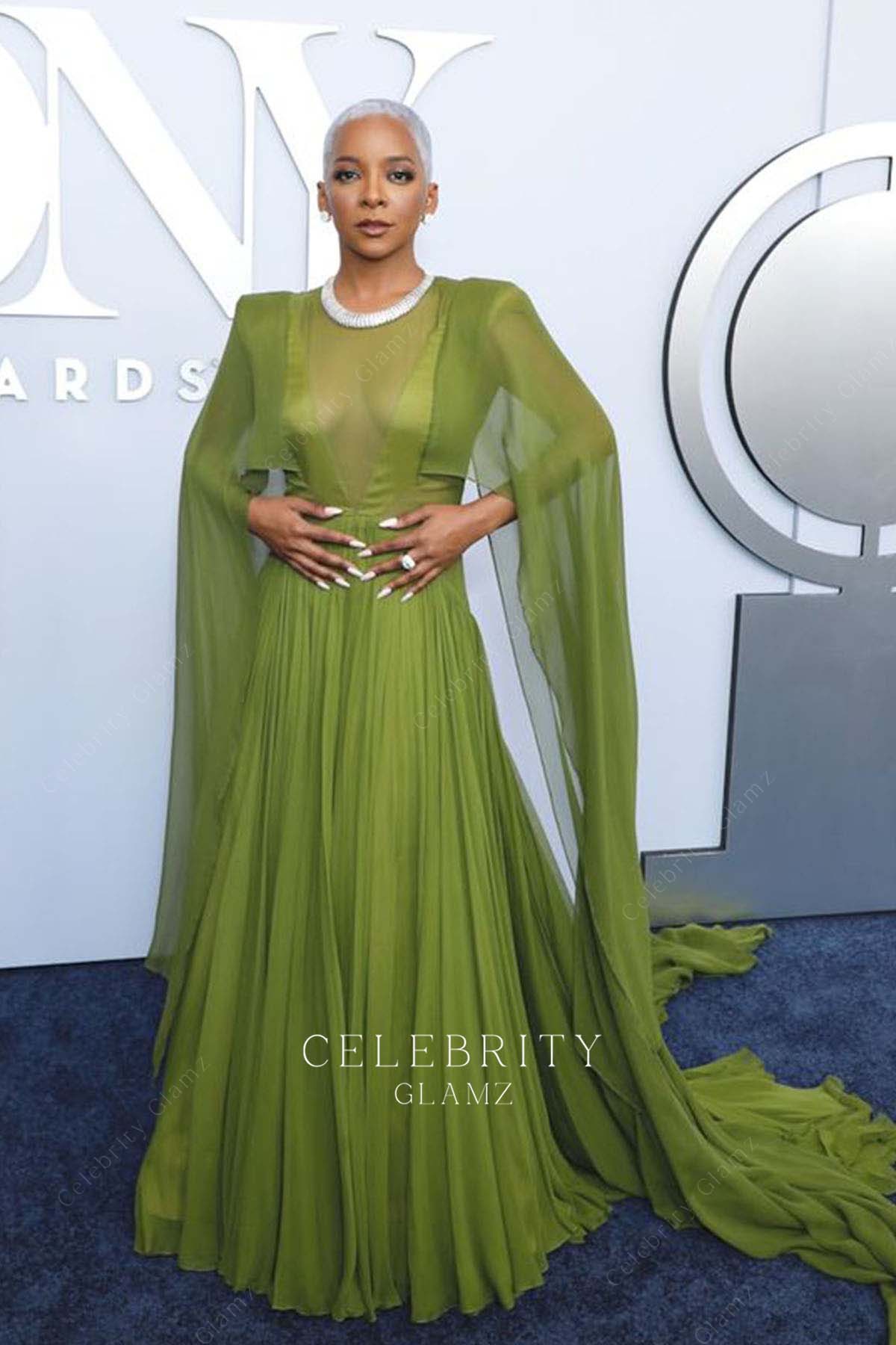 Kara Young cape sleeves prom dress 2024 tony awards