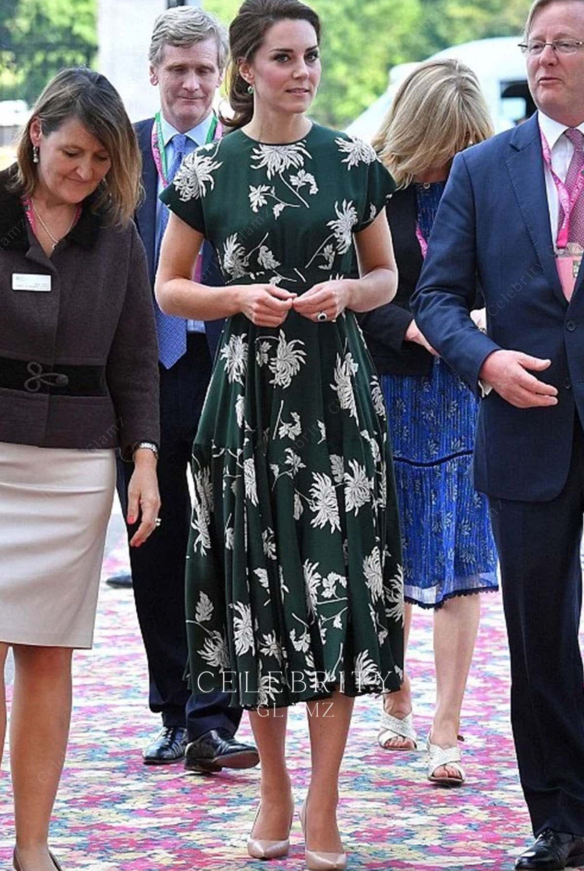 Kate Middleton a line midi dress London Chelsea flower show 2017