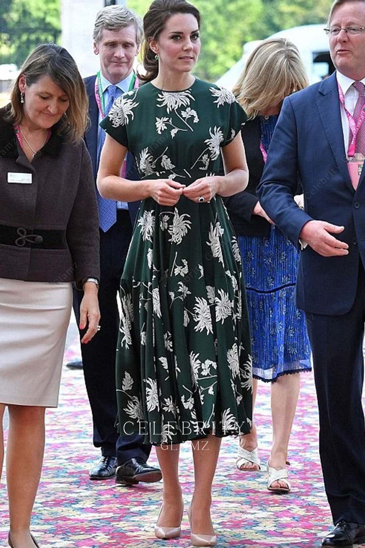 Kate Middleton a line midi dress London Chelsea flower show 2017