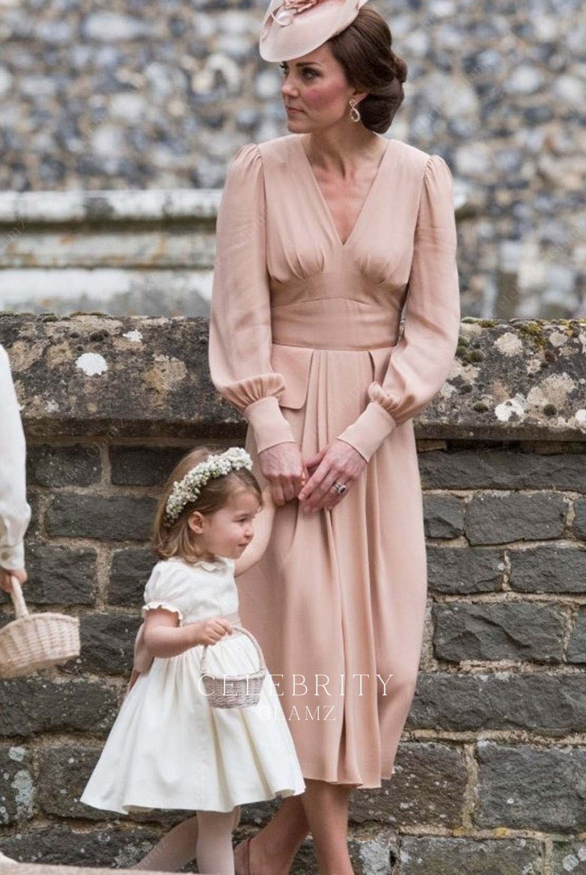 Kate bishop sleeves formal dress Pippa's wedding 2017