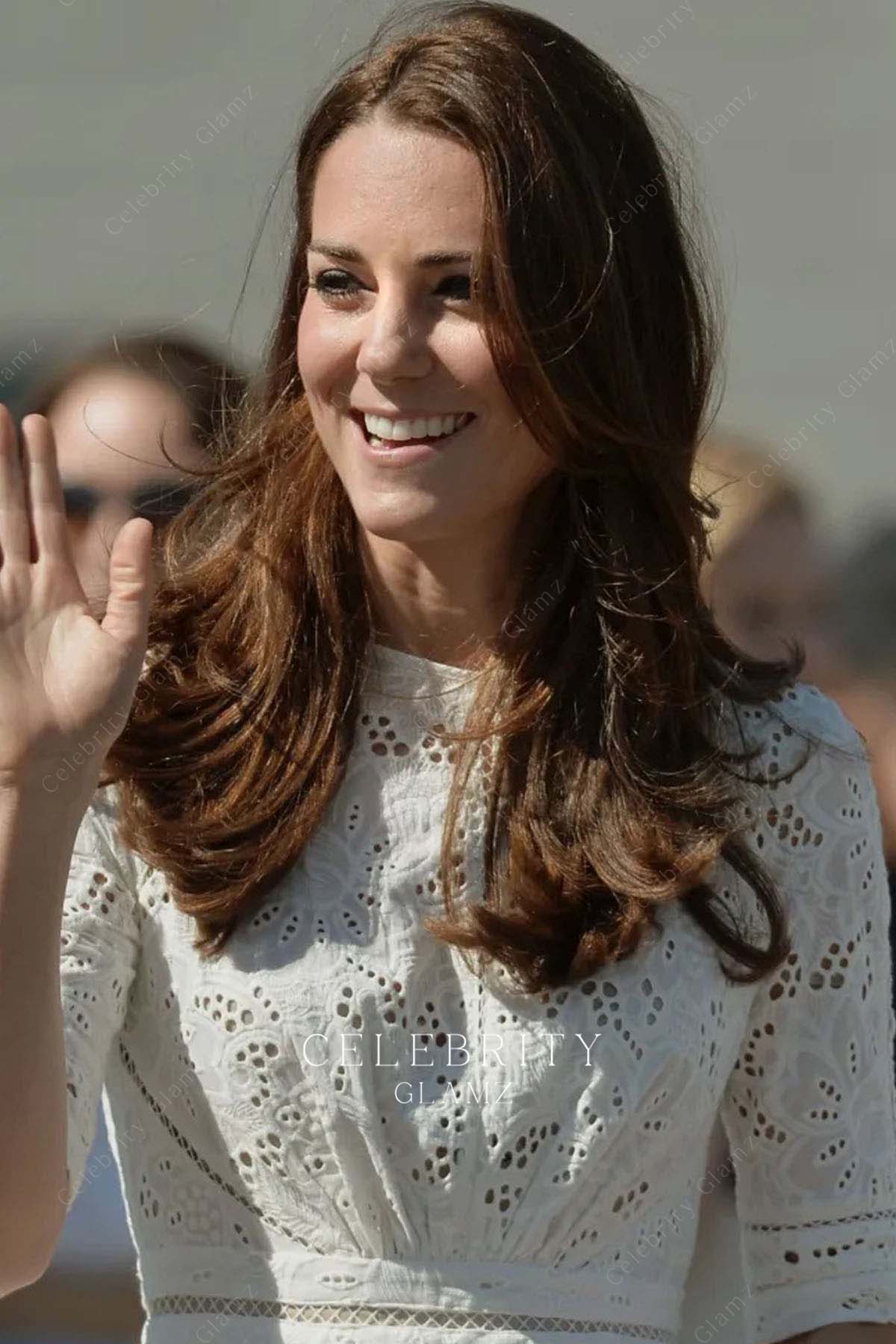 Kate white lace dress Wimbledon championships 2014