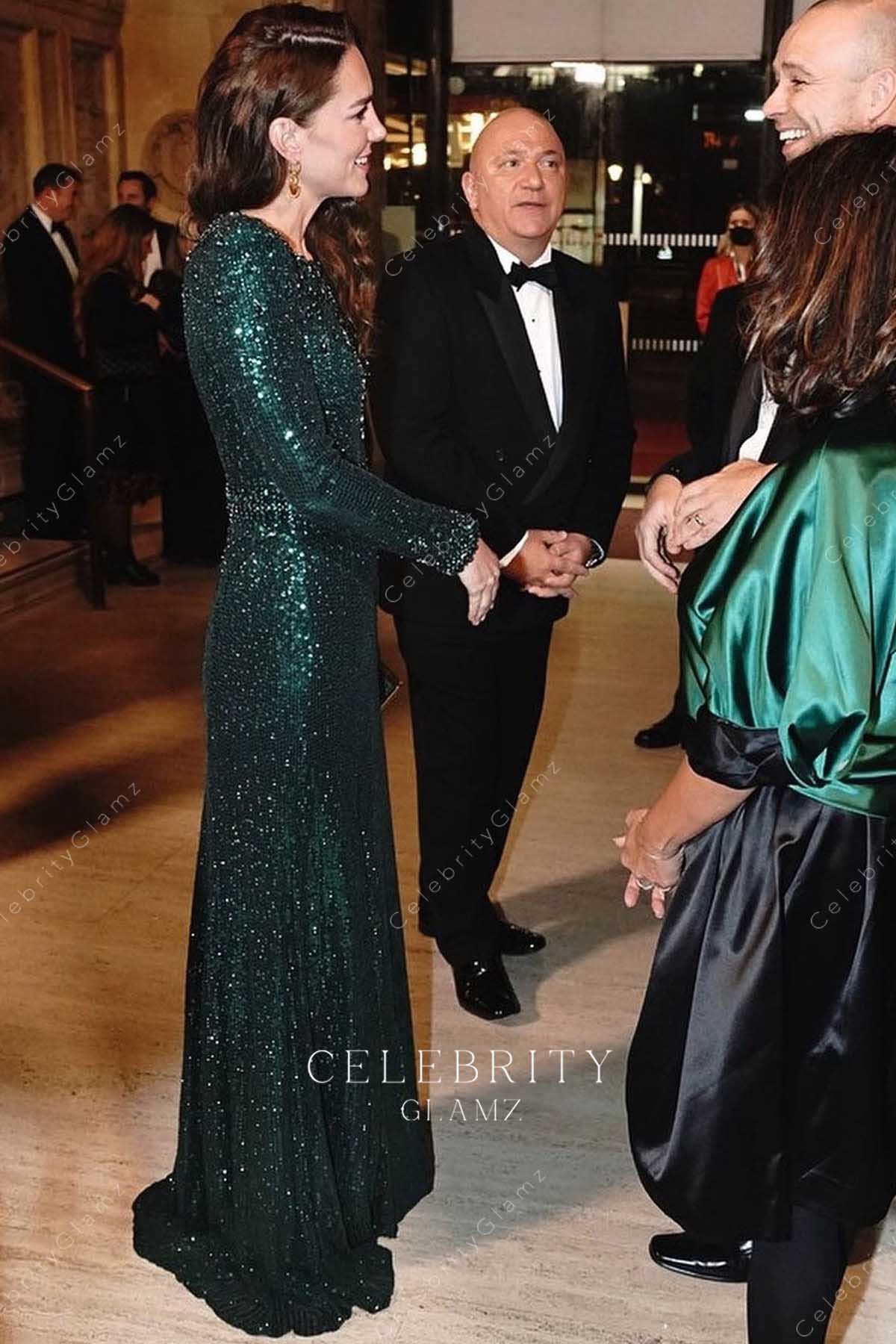 Kate fit flare 2021 royal variety performance formal dress