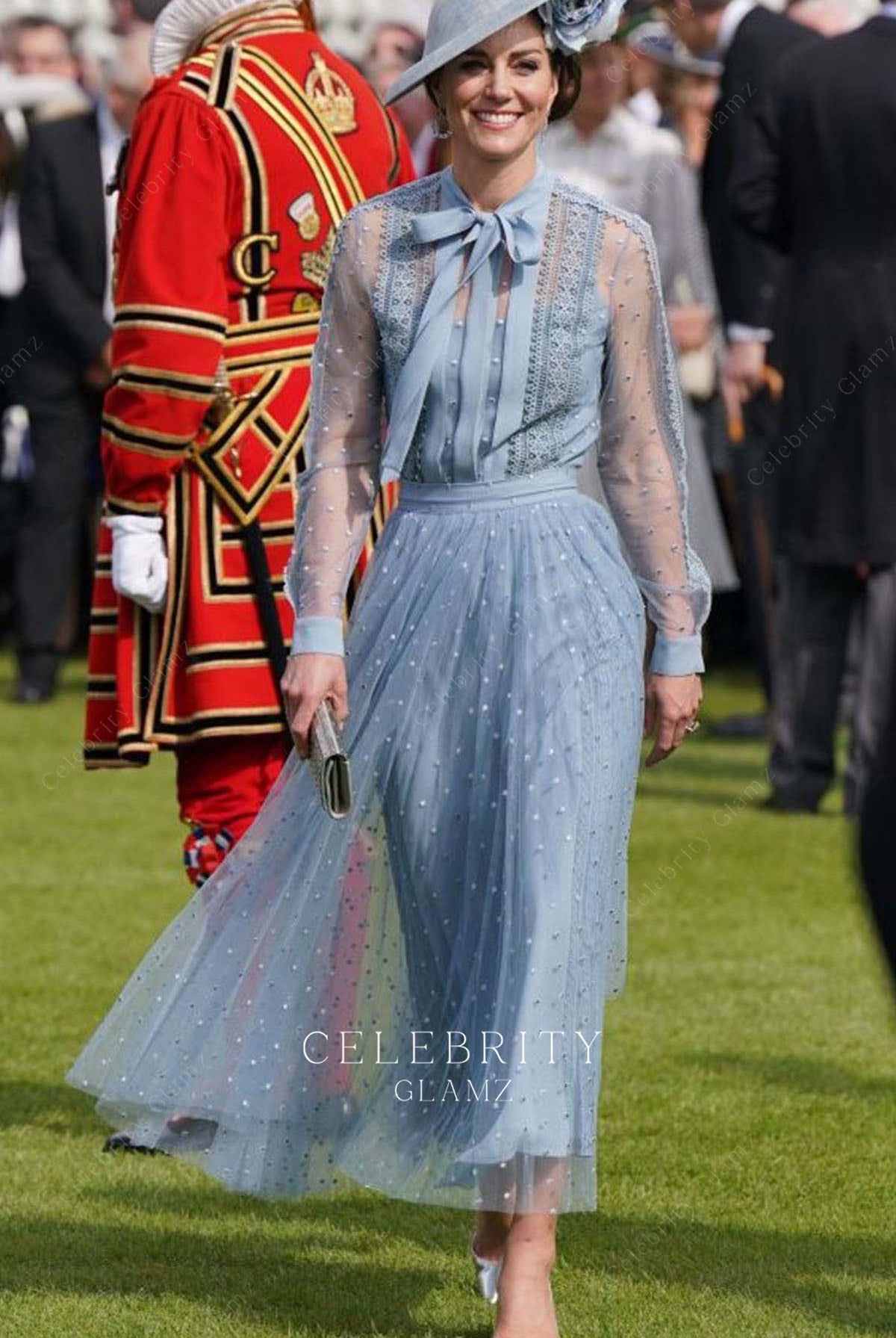 Kate Middleton blue lace prom dress royal ascot 2019