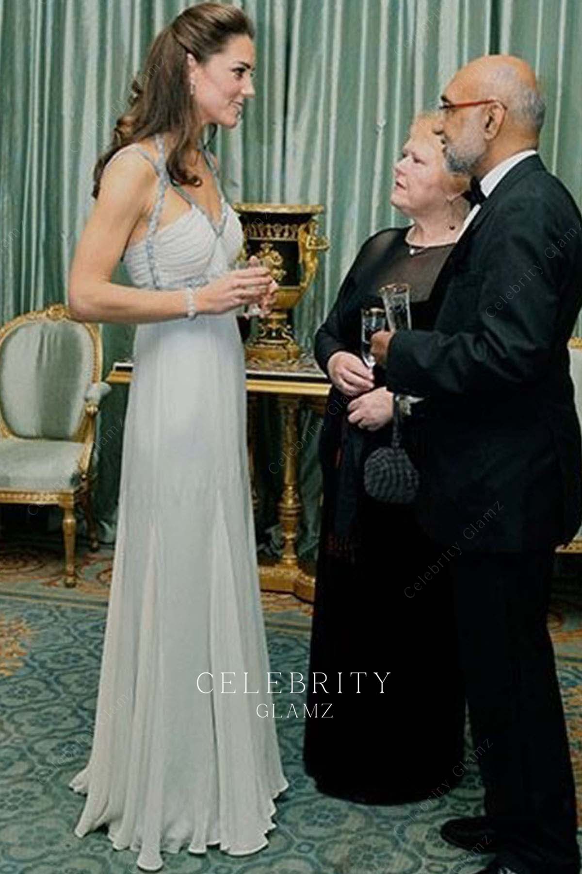 Kate grey a line formal dress charity reception 2011