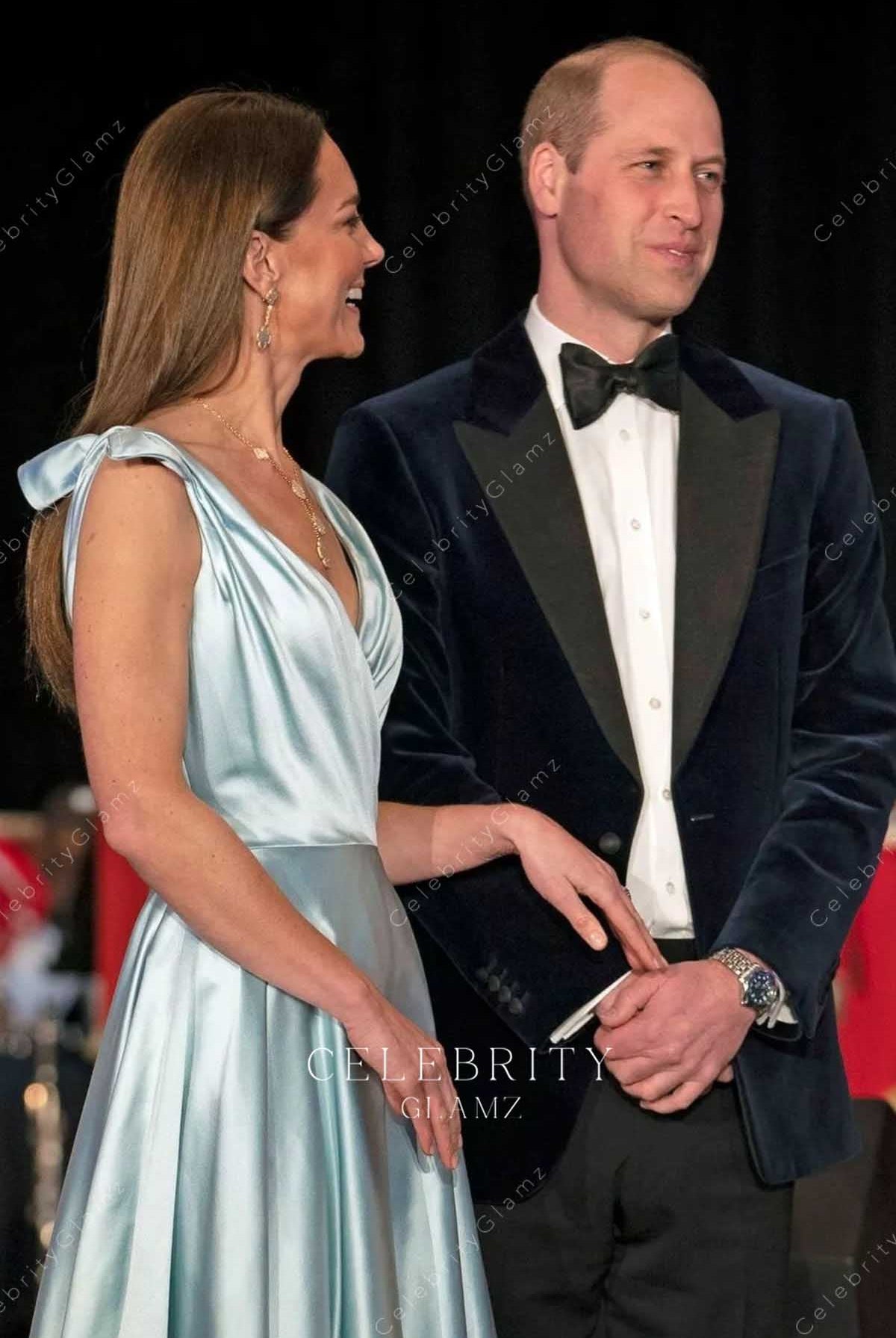 Kate ice blue sleeveless Bahamas reception formal dress 2022