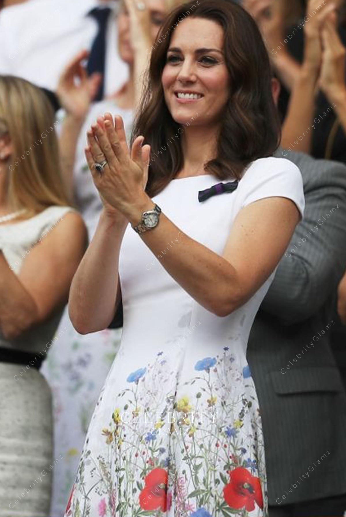 Kate Middleton 2017 short sleeves Wimbeldon men's final dress