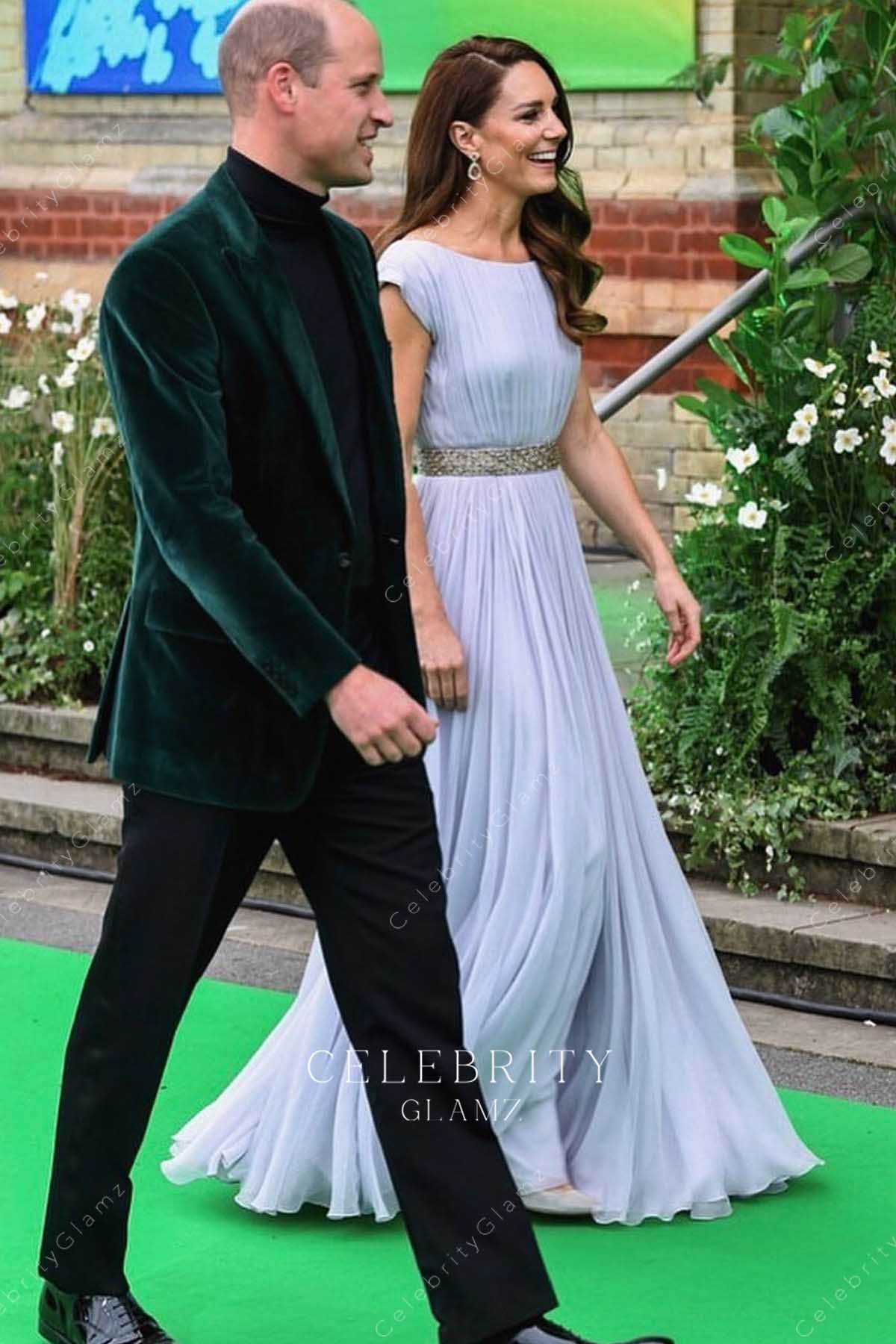 Kate Middleton cap sleeves celebs long dress