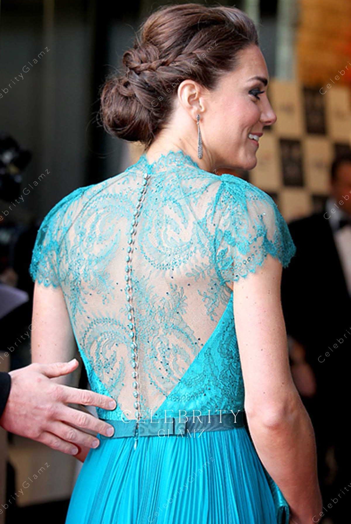 Kate Middleton jade lace illusion back Olympics 2012