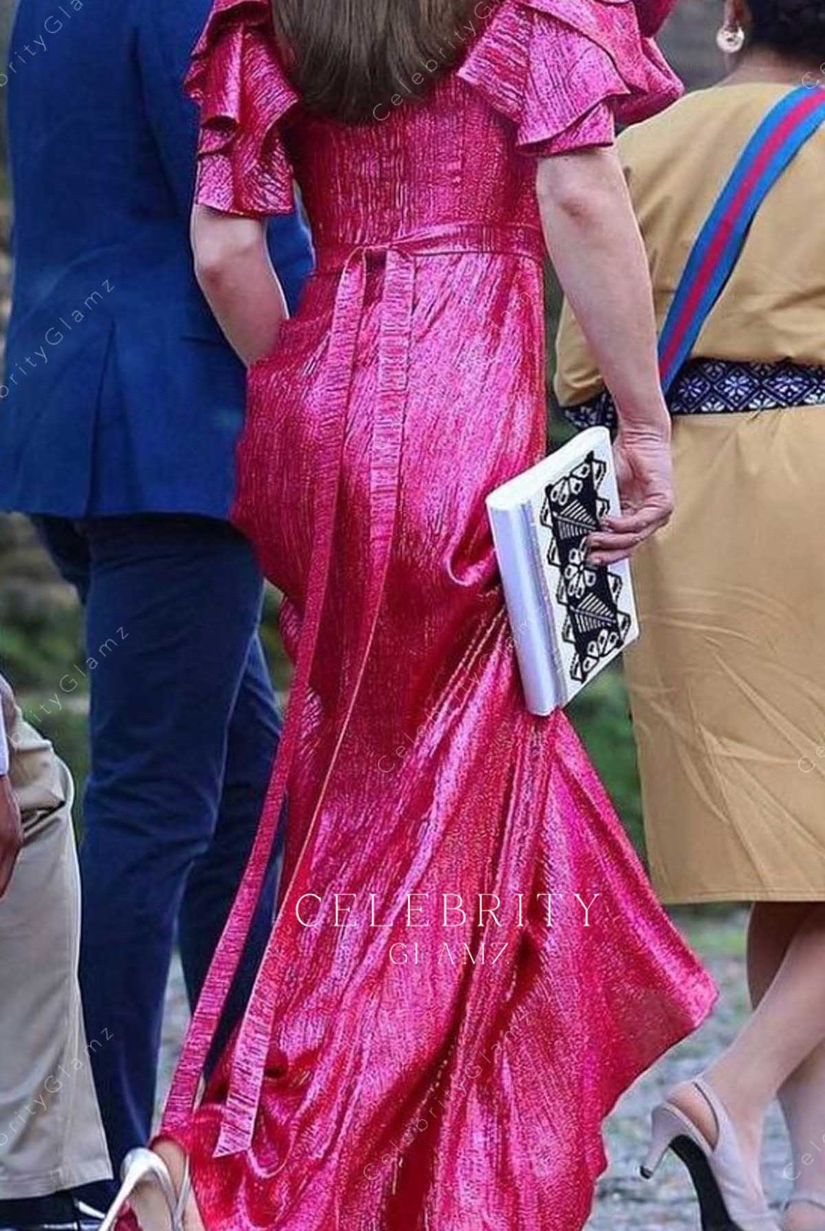Kate Middleton pink sequin long evening celebrity dress