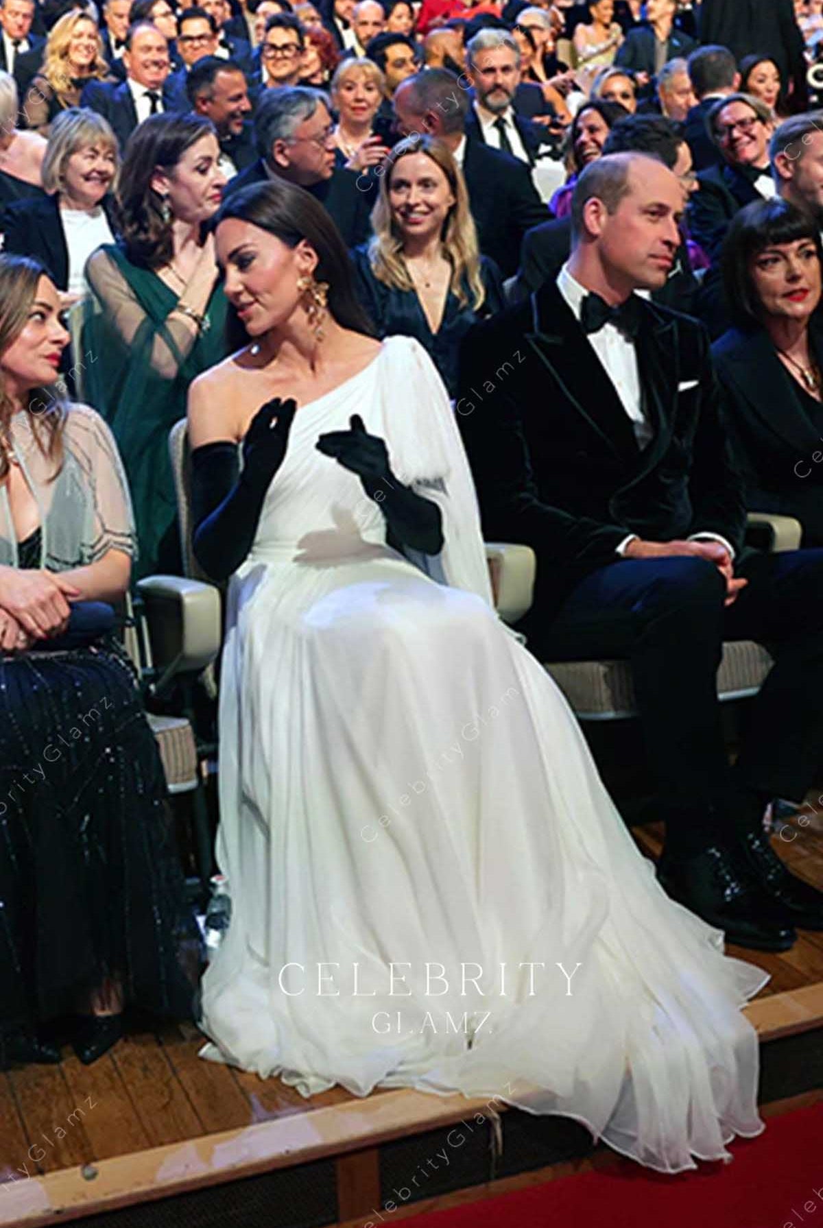 Kate Middleton white shoulder veil gown