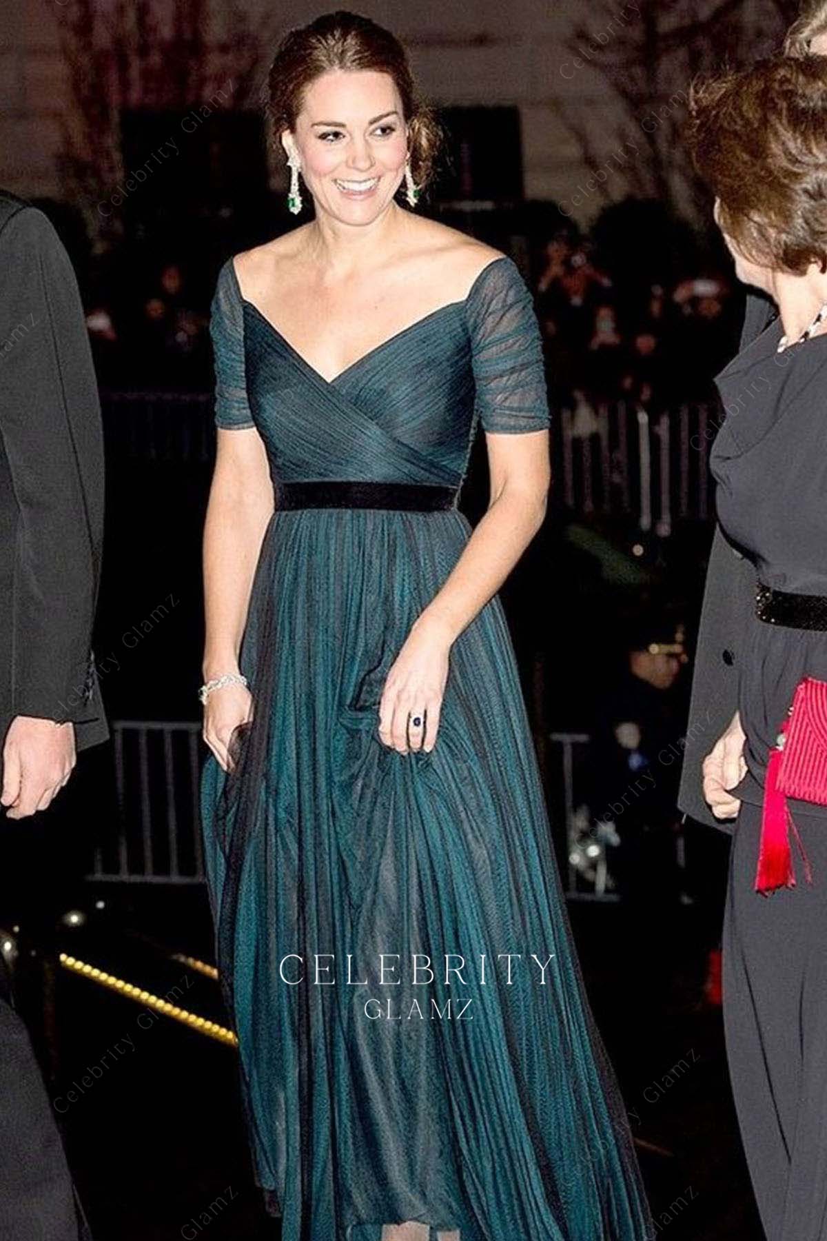 Kate off shoulder dress national portrait gallery 2014