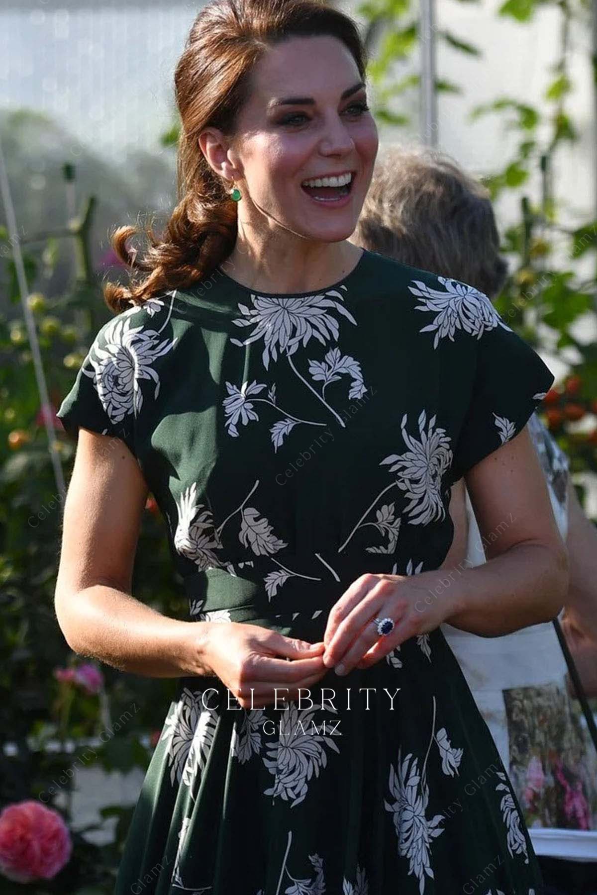 Kate Middleton printed prom dress London Chelsea flower show 2017