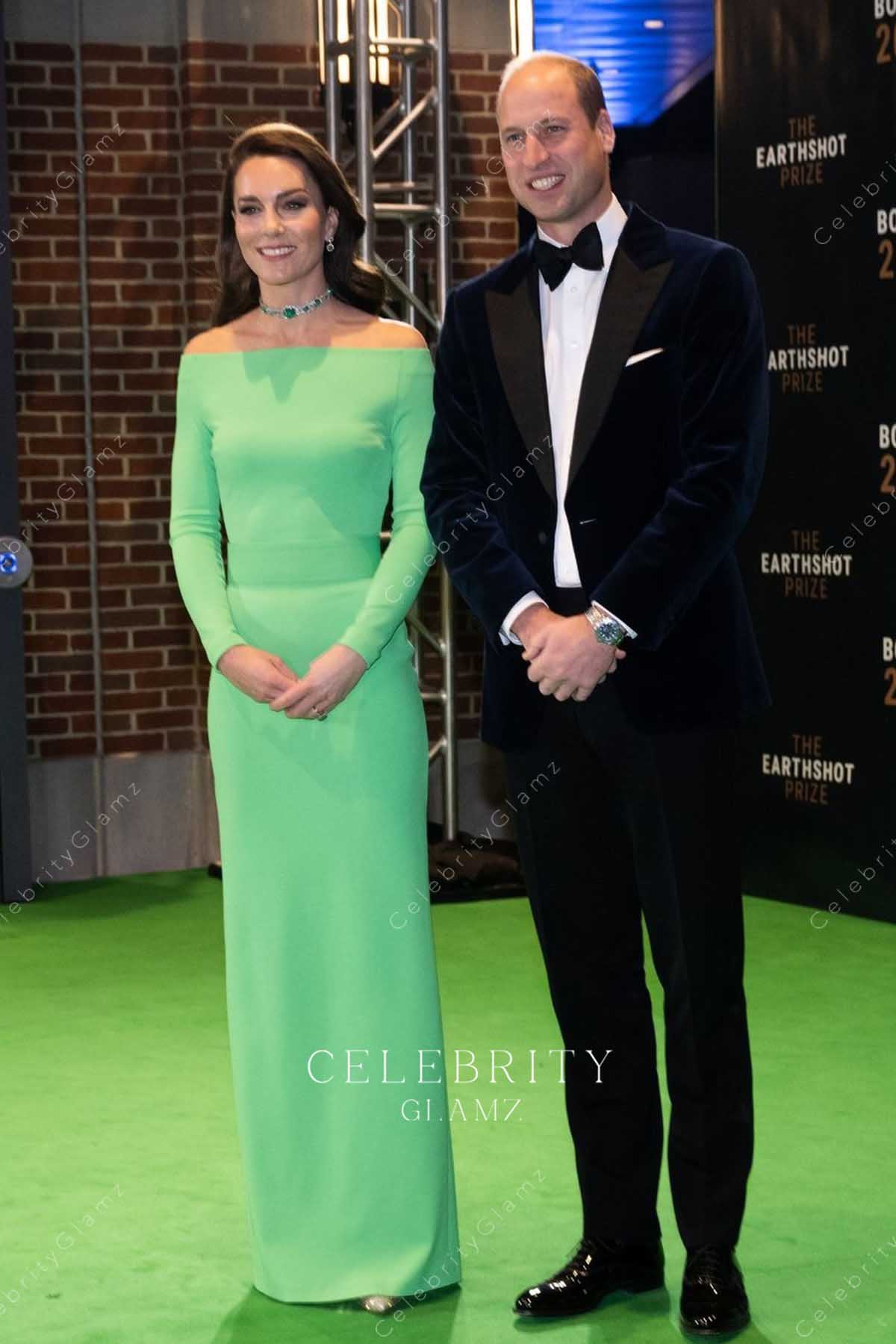 Kate straight across 2022 earth shot prize formal dress