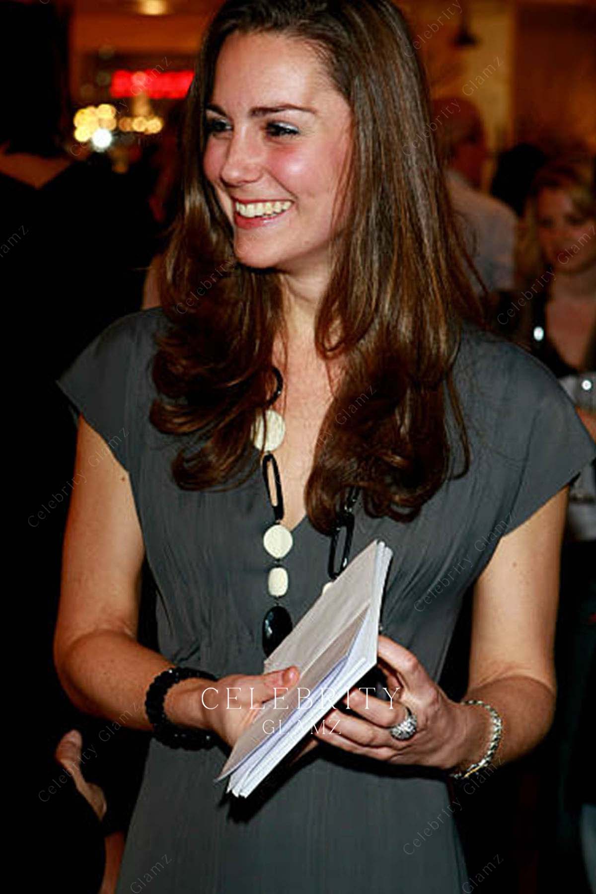 Kate Middleton stylish cap sleeves dress book launch party 2007