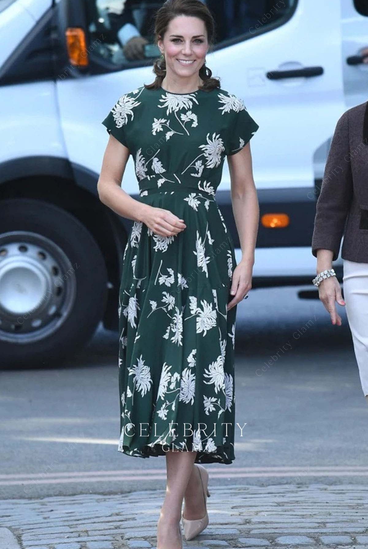 Kate Middleton tea length dress London Chelsea flower show 2017
