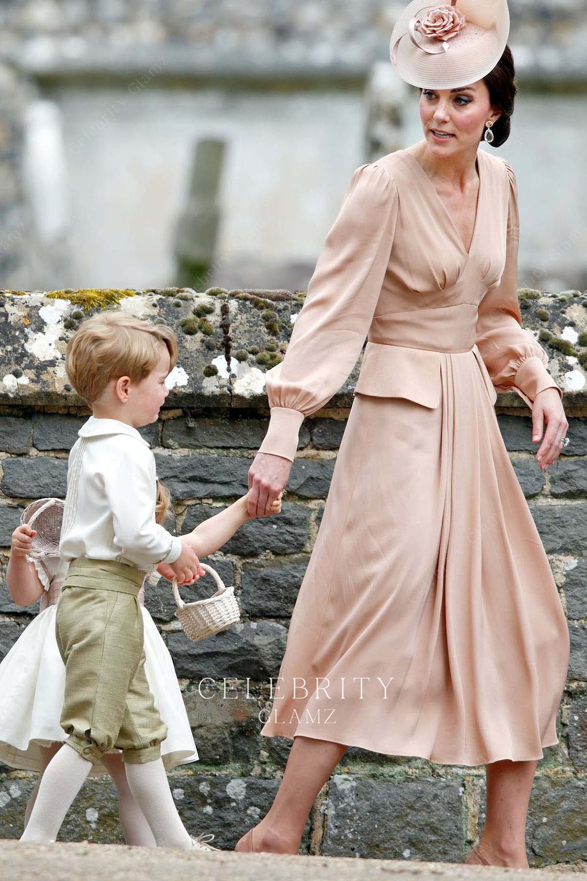 Kate tea length formal dress Pippa's wedding 2017
