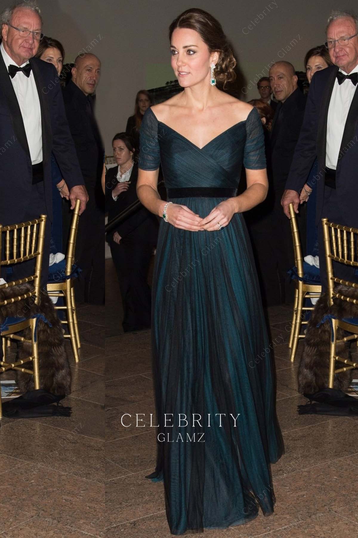 Kate v neck gown national portrait gallery 2014