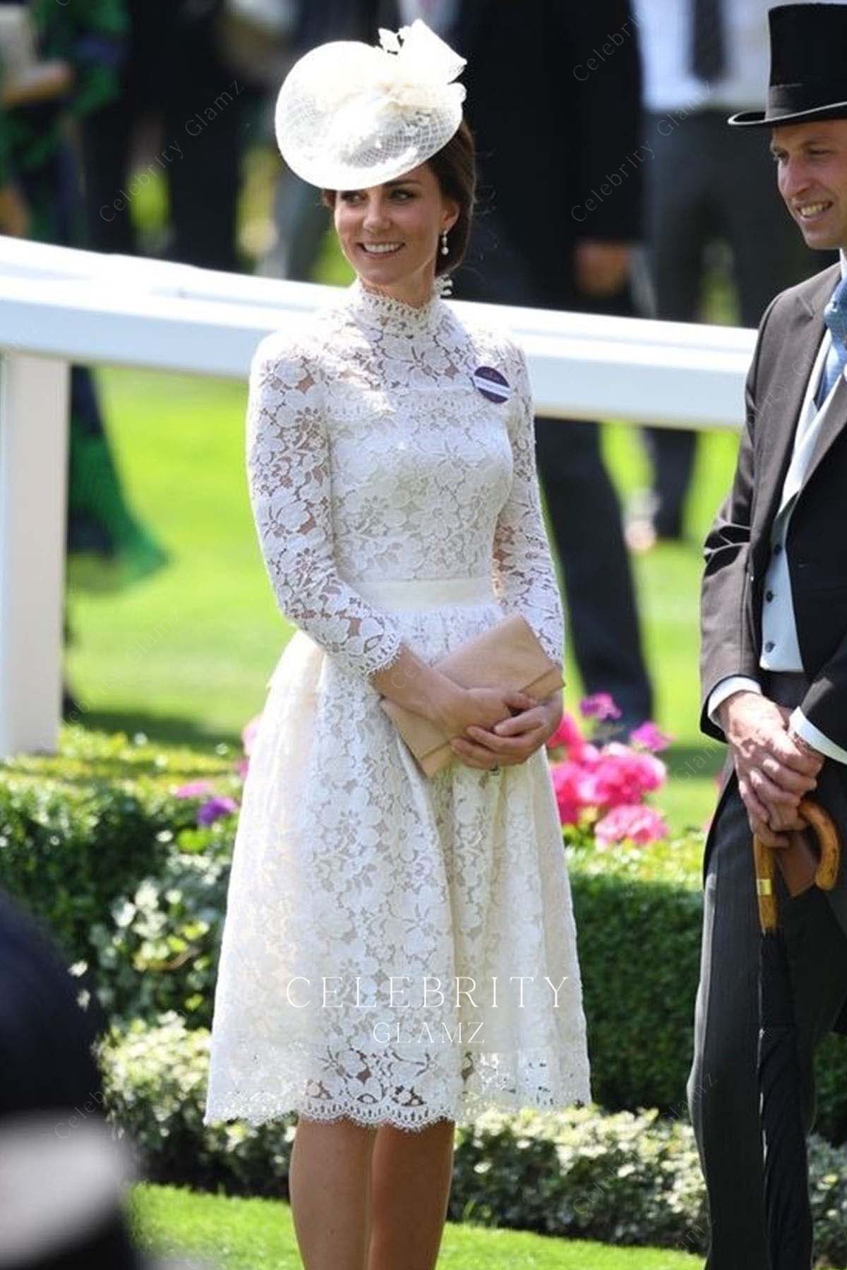Kate white high neck formal dress royal ascot 2017