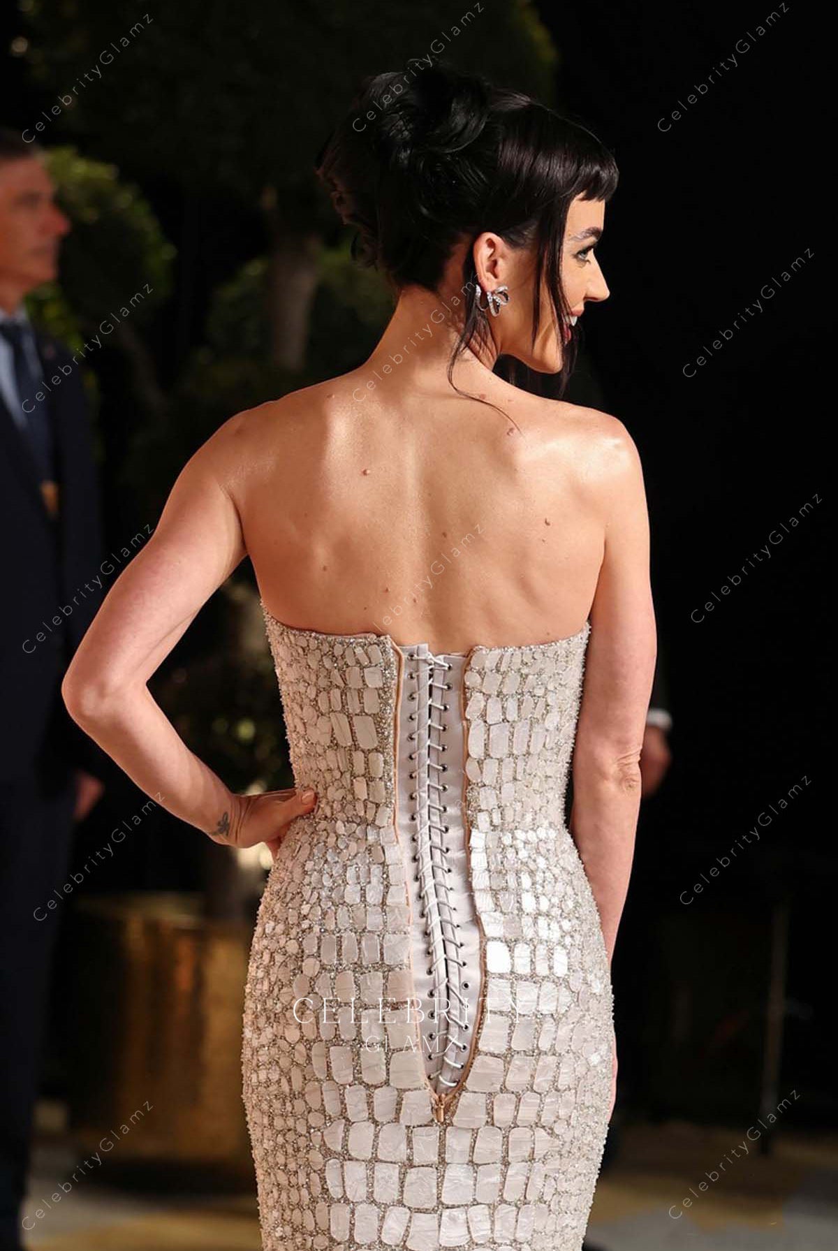 Katy Perry 2025 Vanity fair party lace up back dress