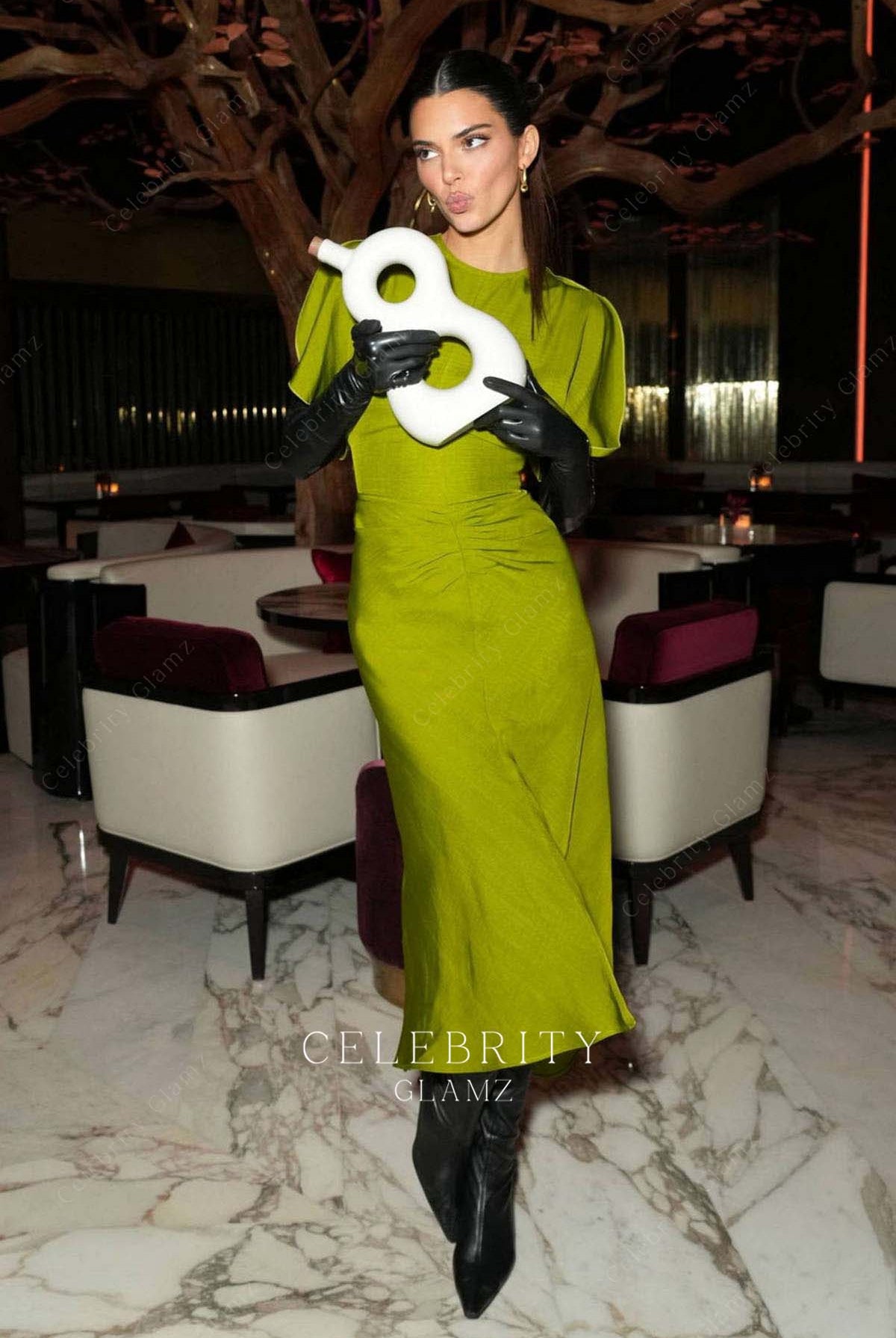 Kendall Jenner crew neck dress hosts 818 tequila 2023