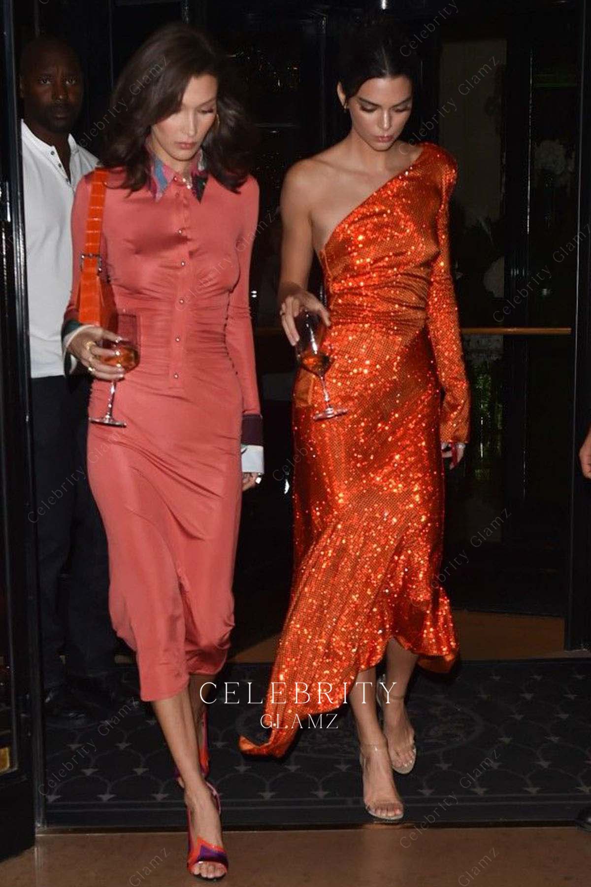 Kendall Jenner glitter mermaid prom dress Paris fashion week 2018