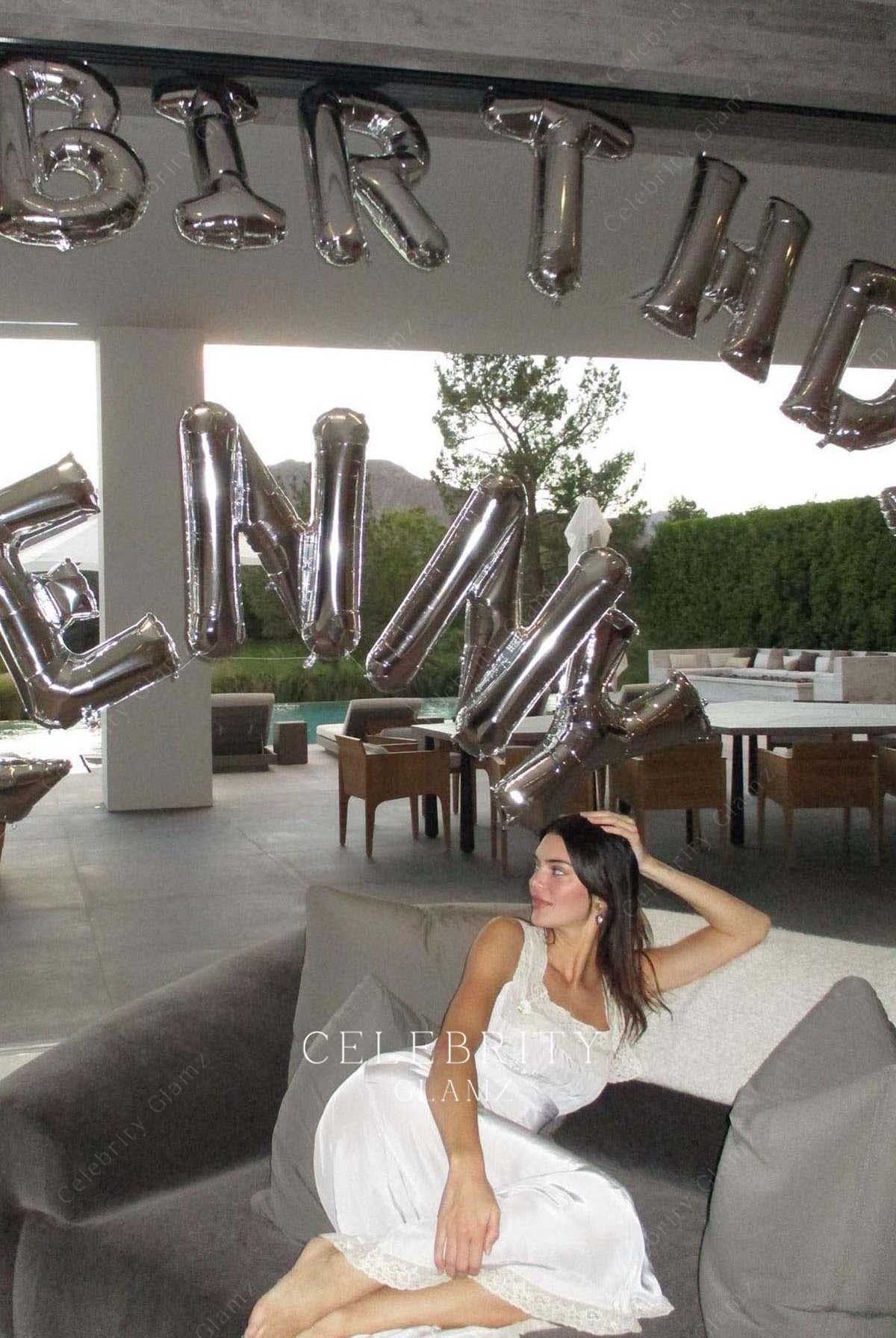 Kendall Jenner lace straps dress birthday party 2022