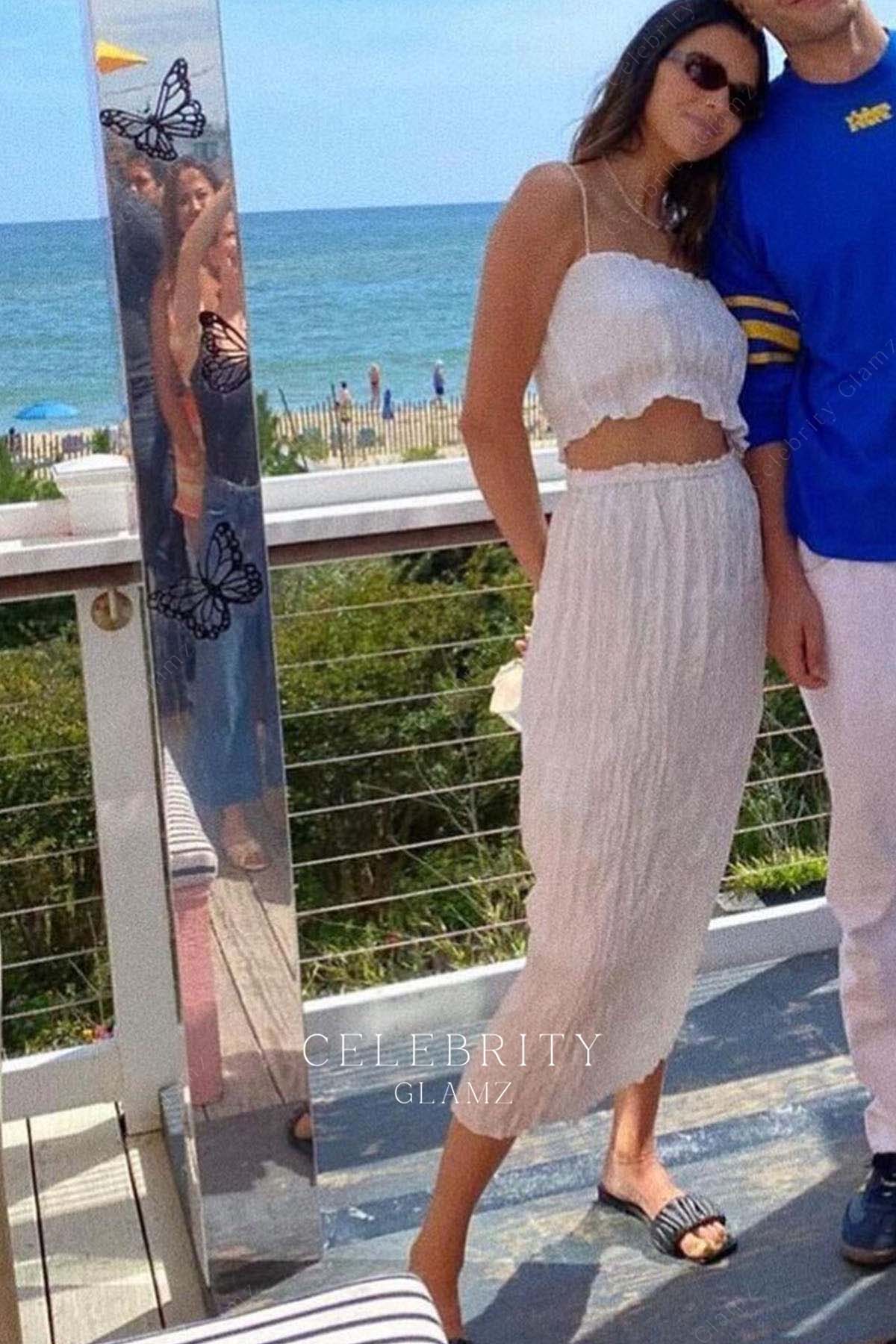 Kendall Jenner white thin straps dress 818 tasting 2021