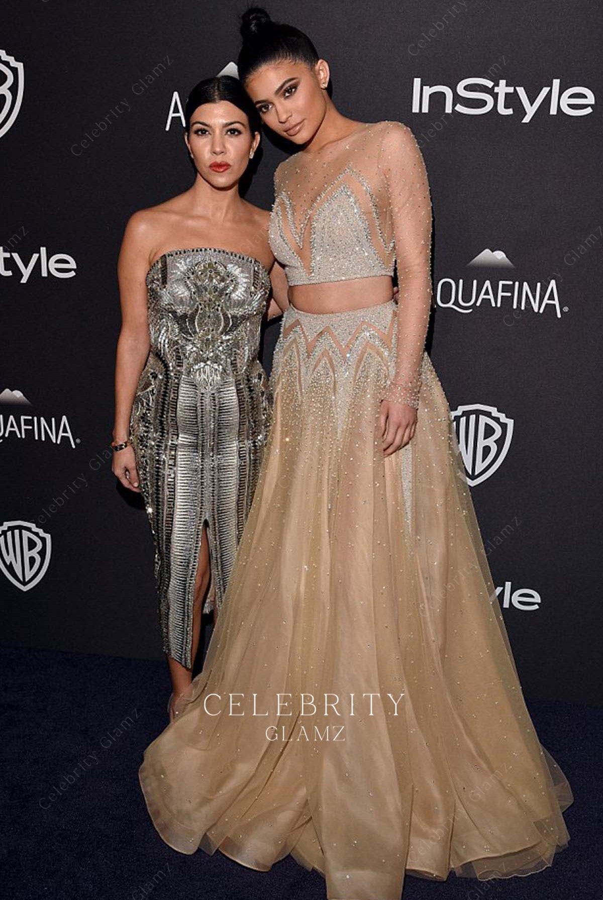 Kylie Jenner a line dress golden globes after party 2016