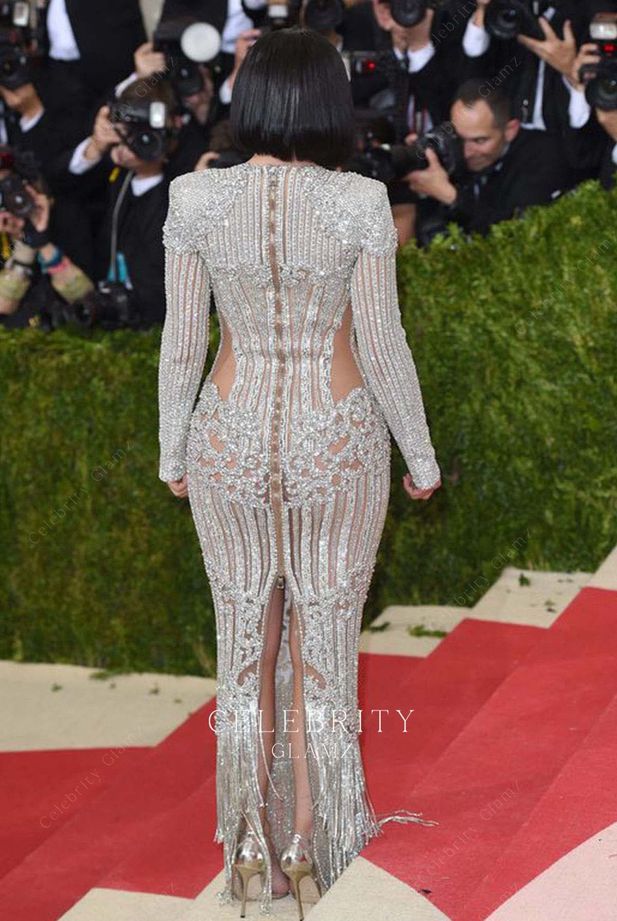 Kylie Jenner crystals floor length dress met gala 2016