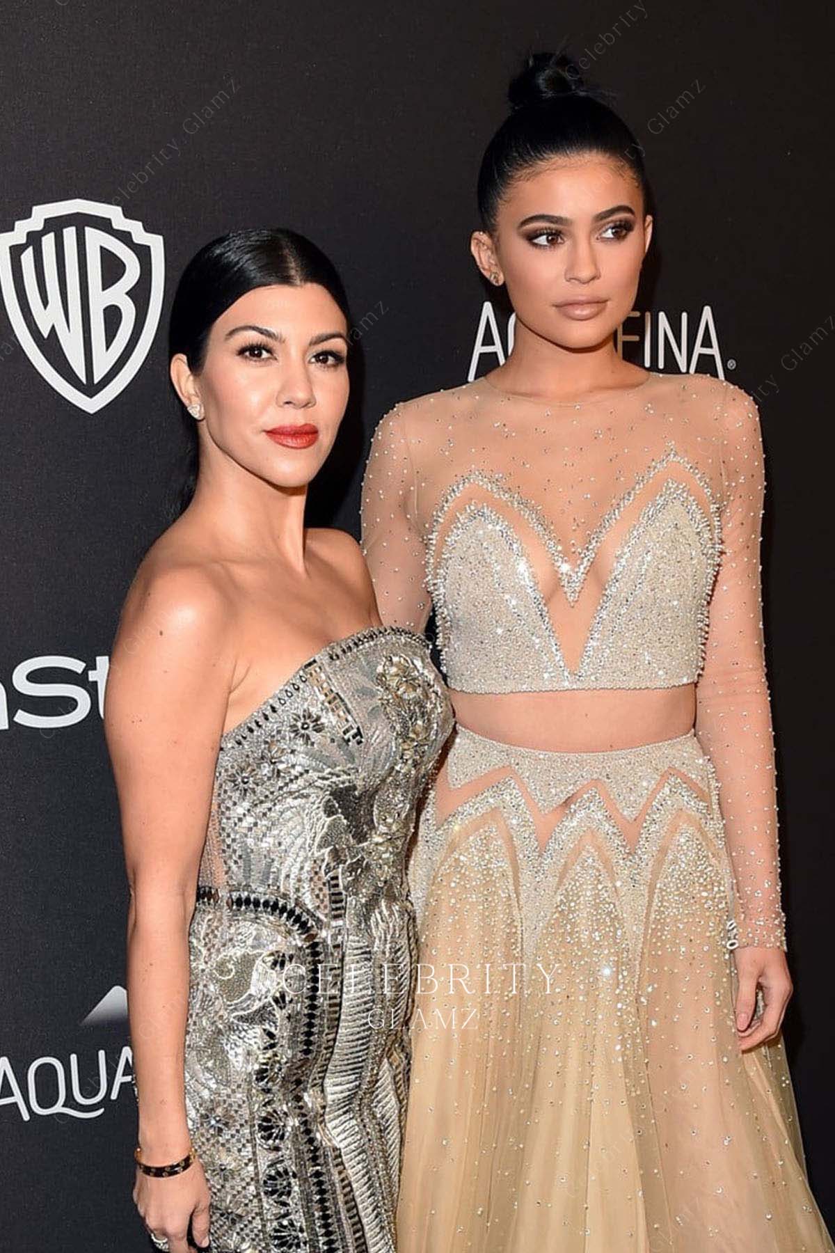 Kylie Jenner two piece dress golden globes after party 2016